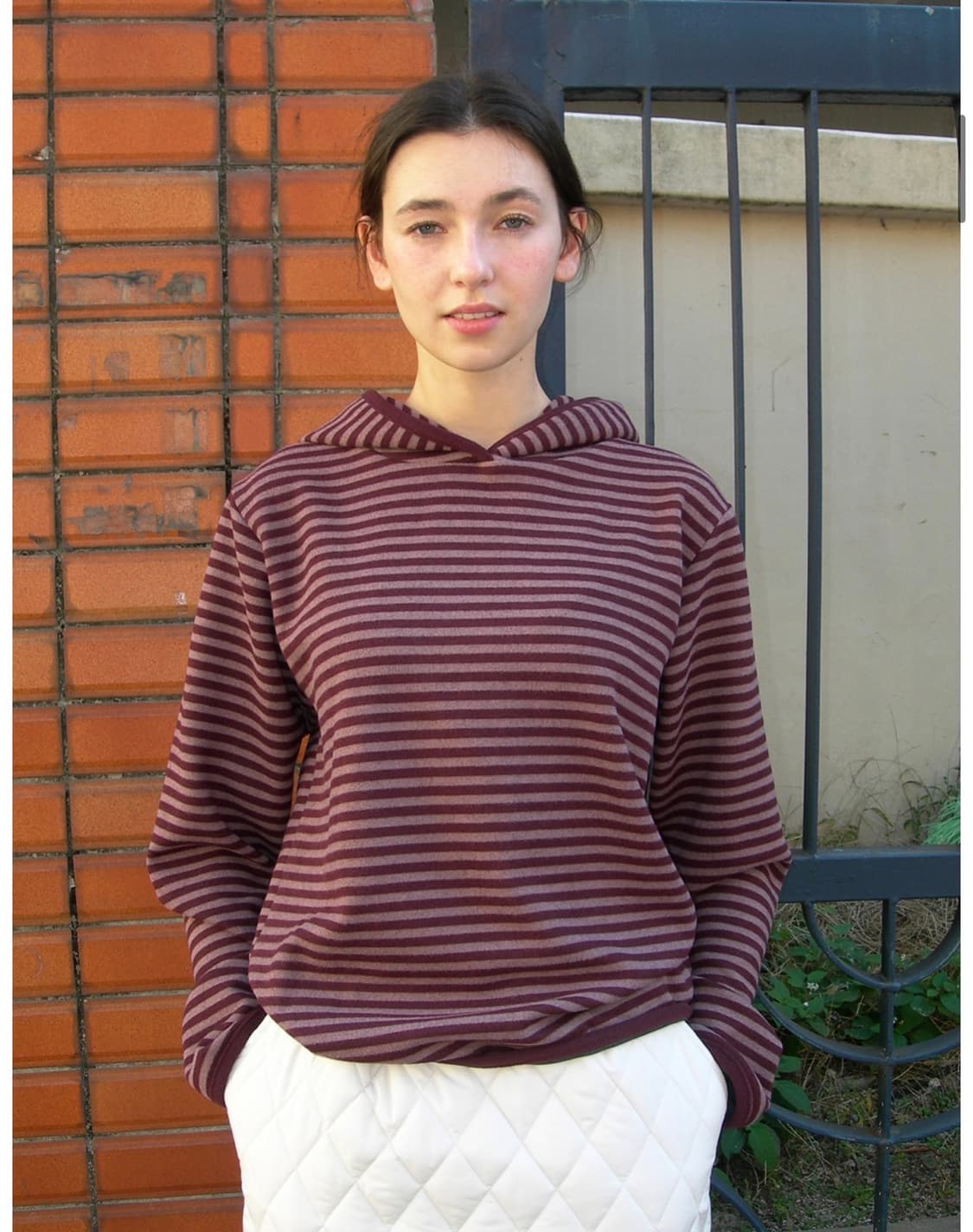 페스토 스트라이프 와인 후드 상품이미지1