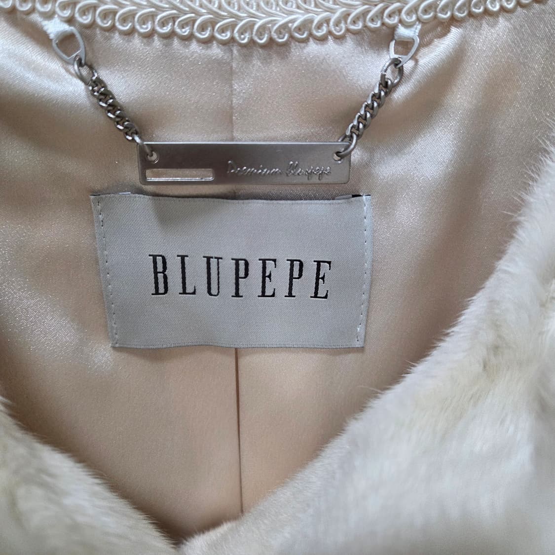 화이트 아이보리 밍크 코트 상품이미지3