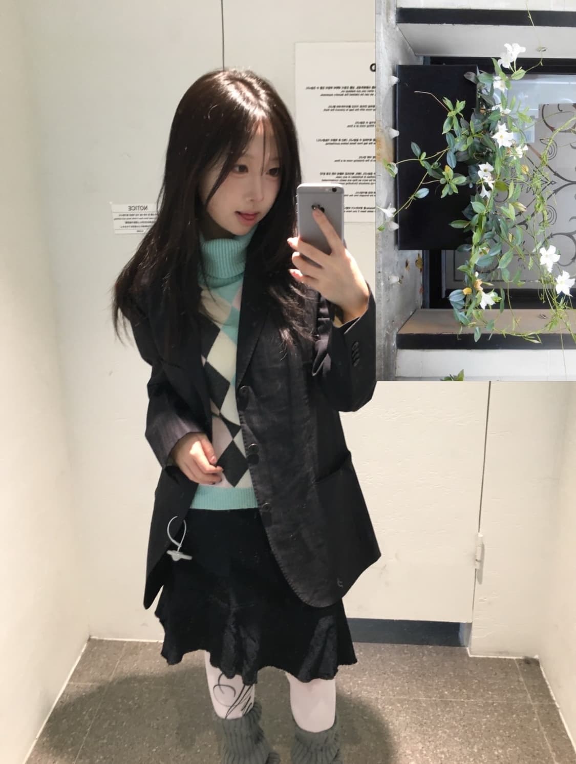 빈티지 아가일 프레피 코디세트 상품이미지2