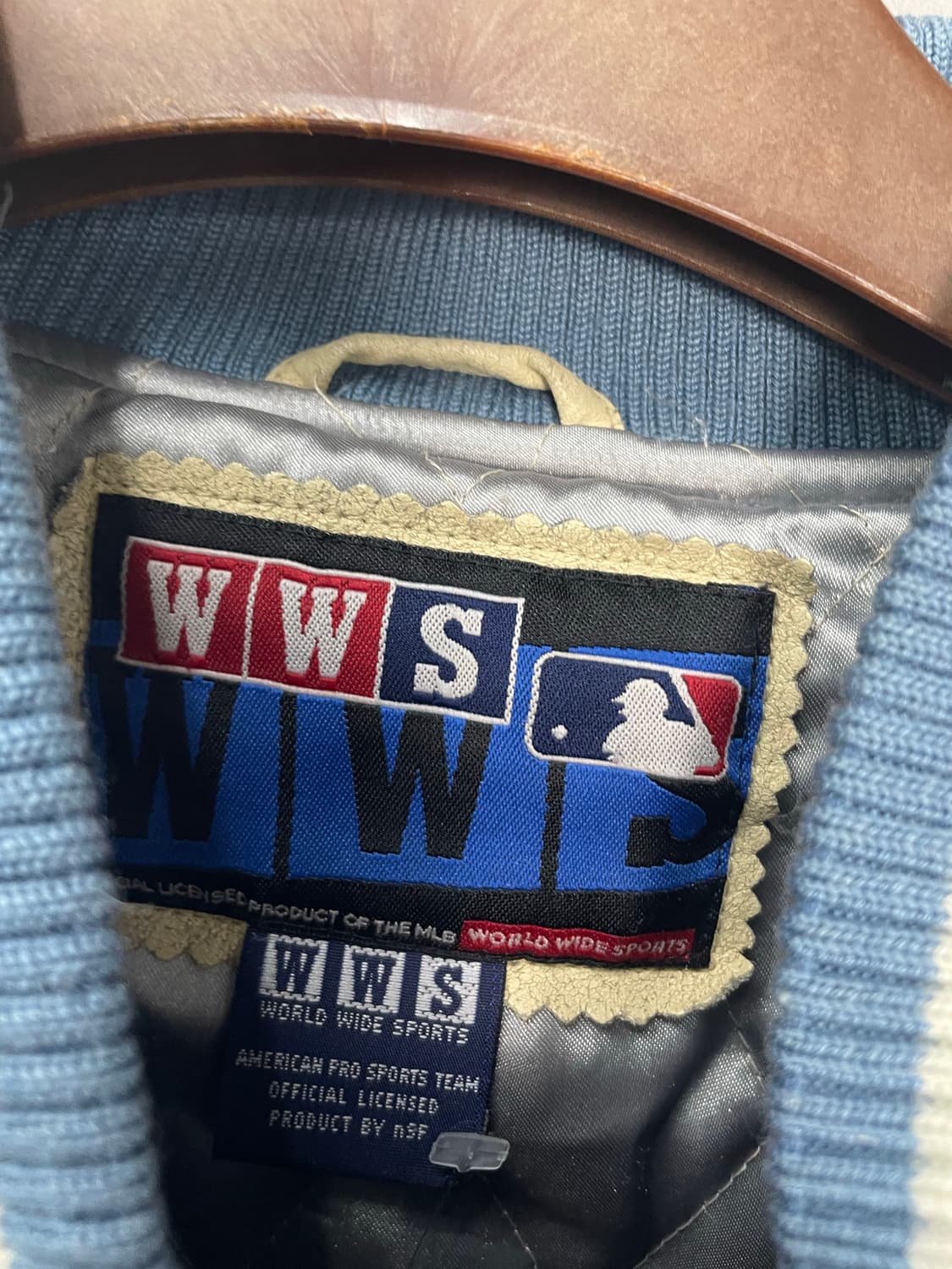 WWS MLB 양키스 라이트블루 울 바시티 자켓 H1180 상품이미지5