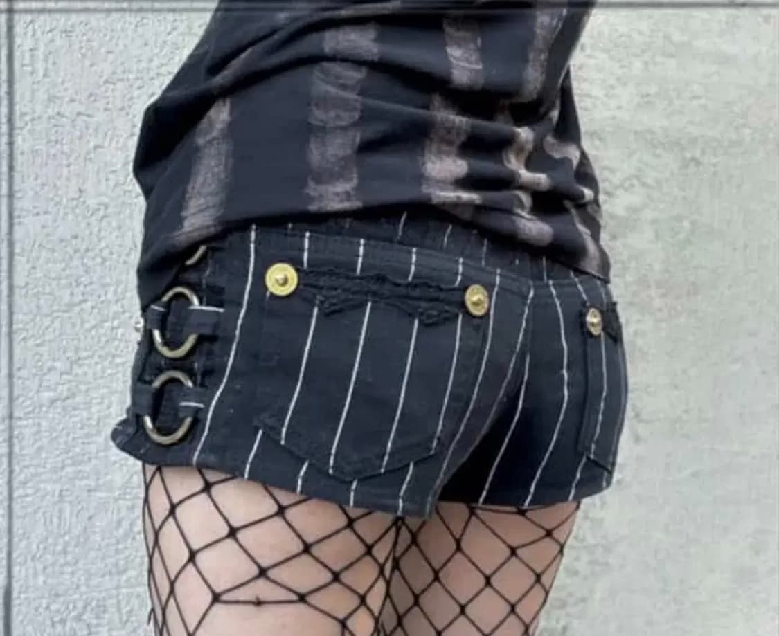 스키니립 갸루 펑크 링 숏팬츠  상품이미지1