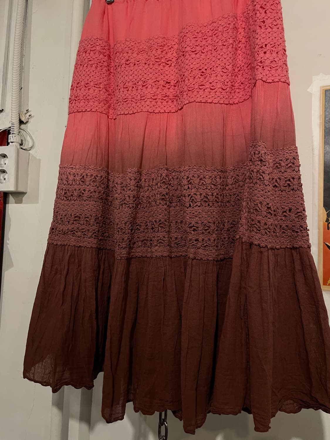 핑크 브라운 그라데이션 스커트 히피 하구미 모리 상품이미지3