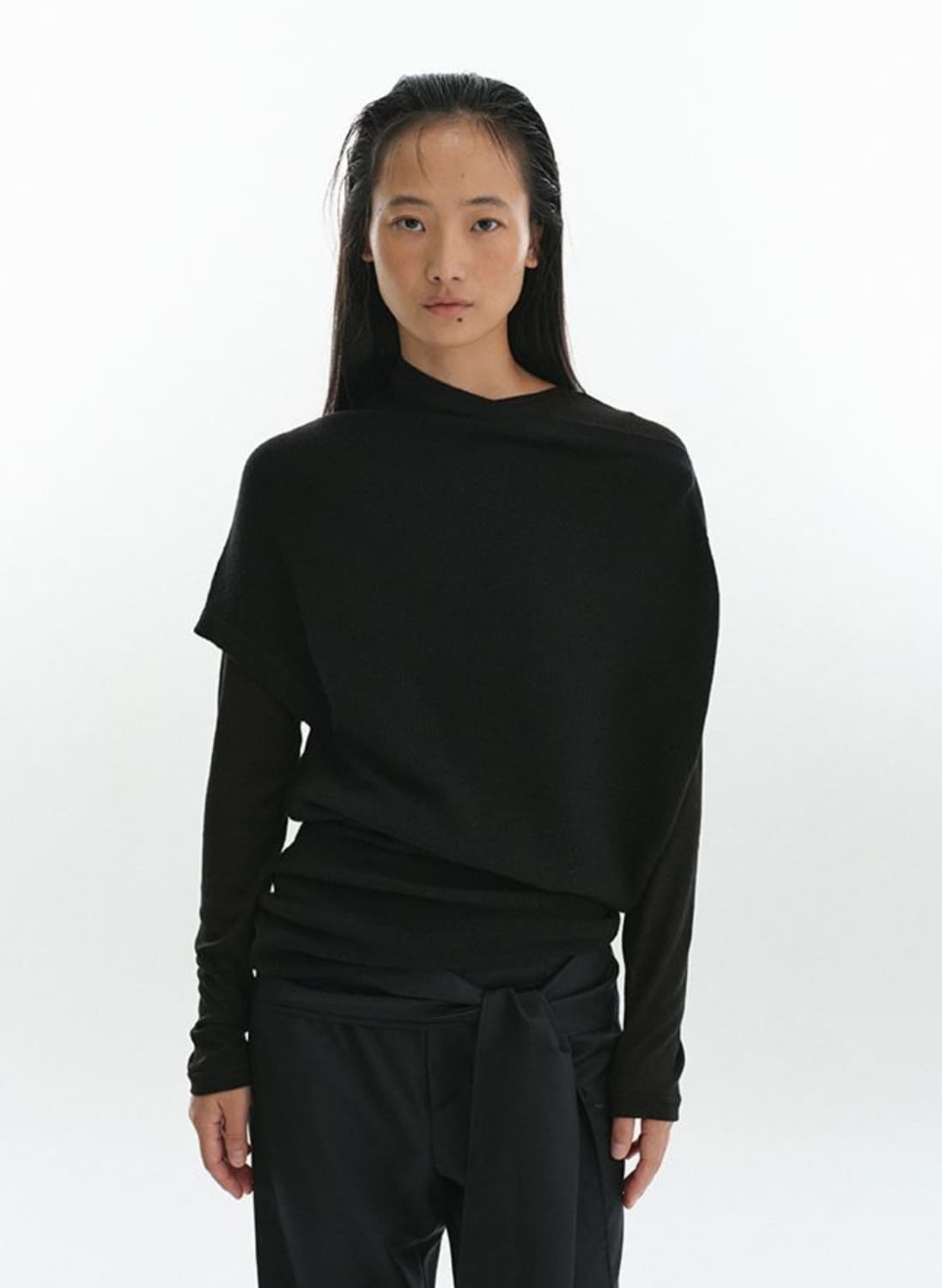 repos 언발 오프숄더 니트 블랙 상품이미지1