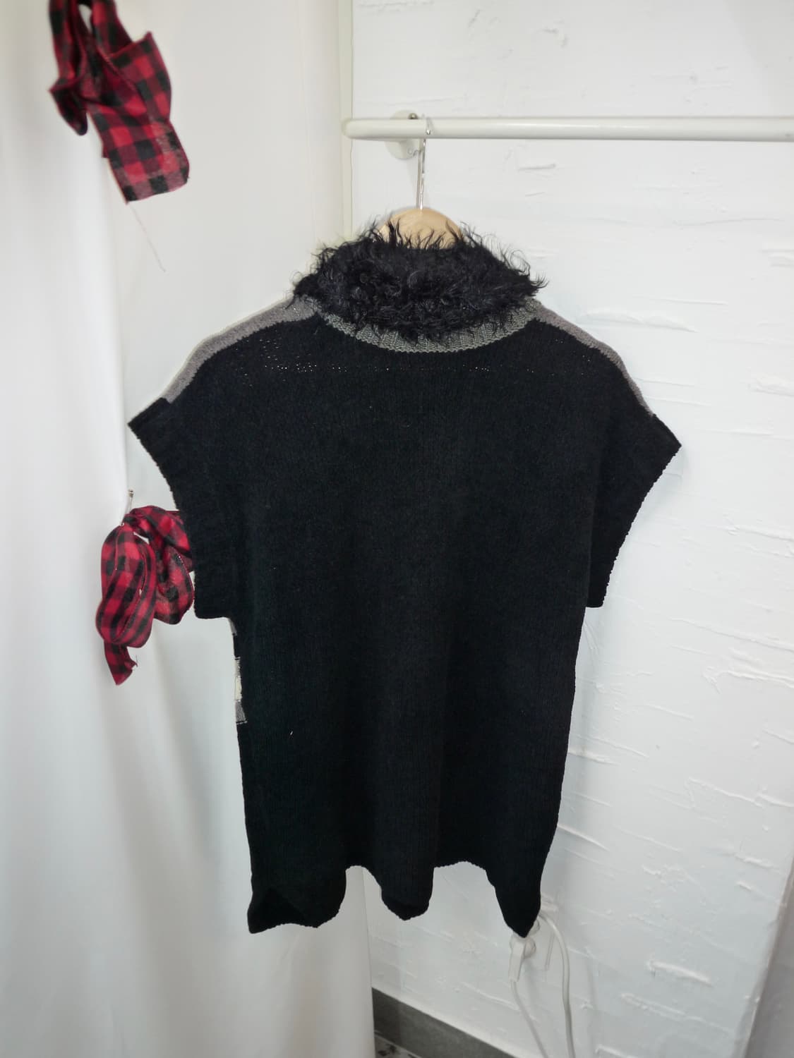 Fur neck vintage vest 상품이미지5