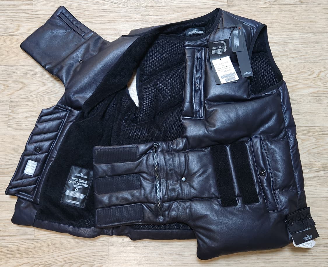 [정품] 스톤아일랜드 레더유딜리티베스트 가죽 패딩 조끼 L (남여공용)  상품이미지7