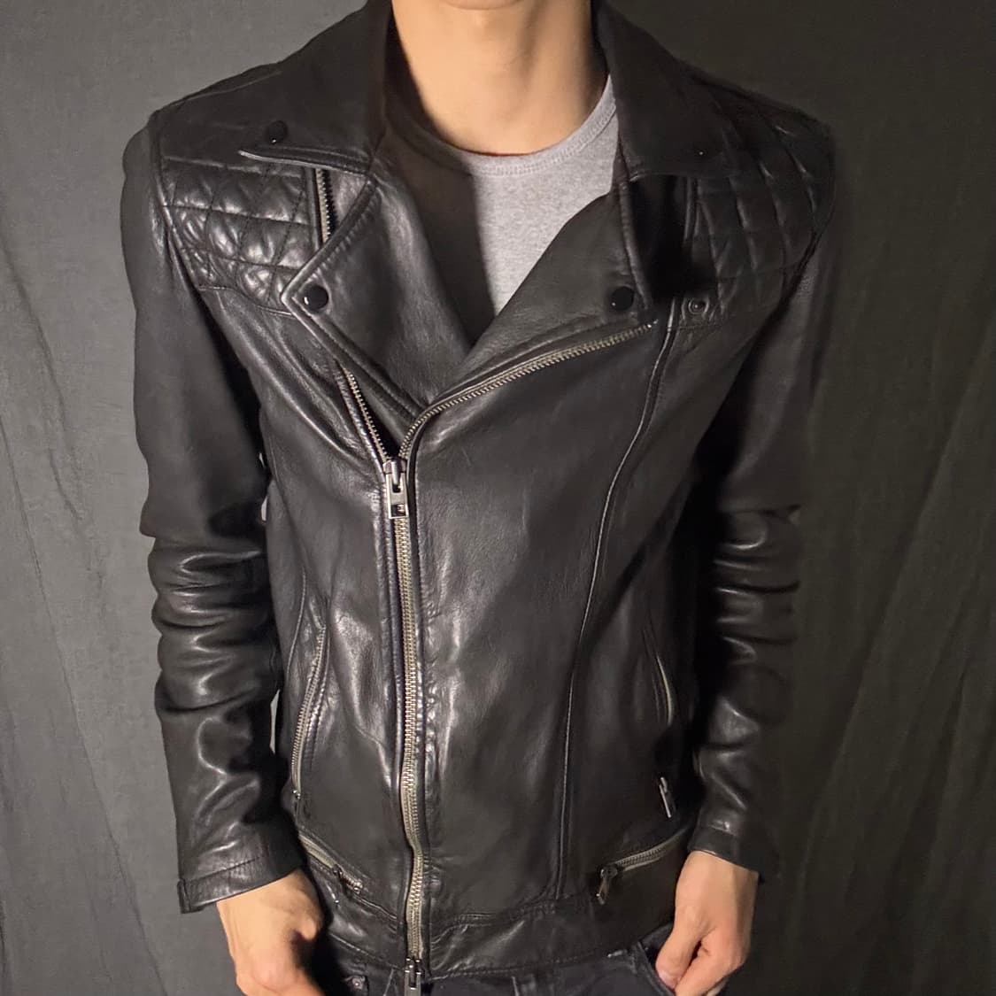lamb skin quilting leather jacket 상품이미지1