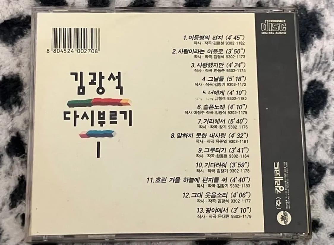 김광석 다시부르기 1 킹레코드 CD 상품이미지5