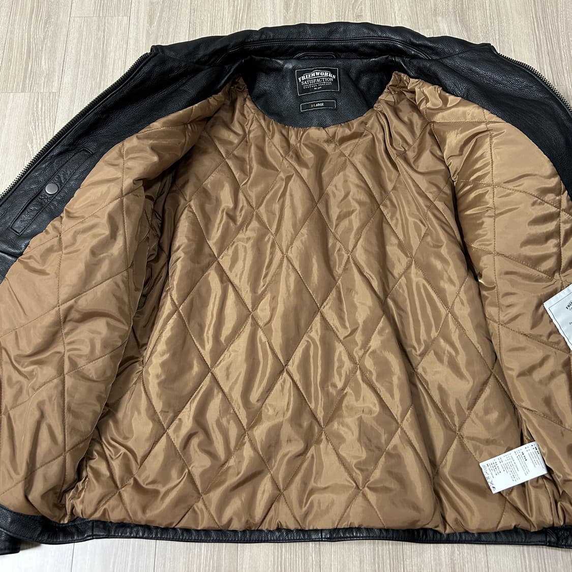 [XL] 프리즘웍스 카우하이드 레더자켓 소가죽자켓 블랙 상품이미지4