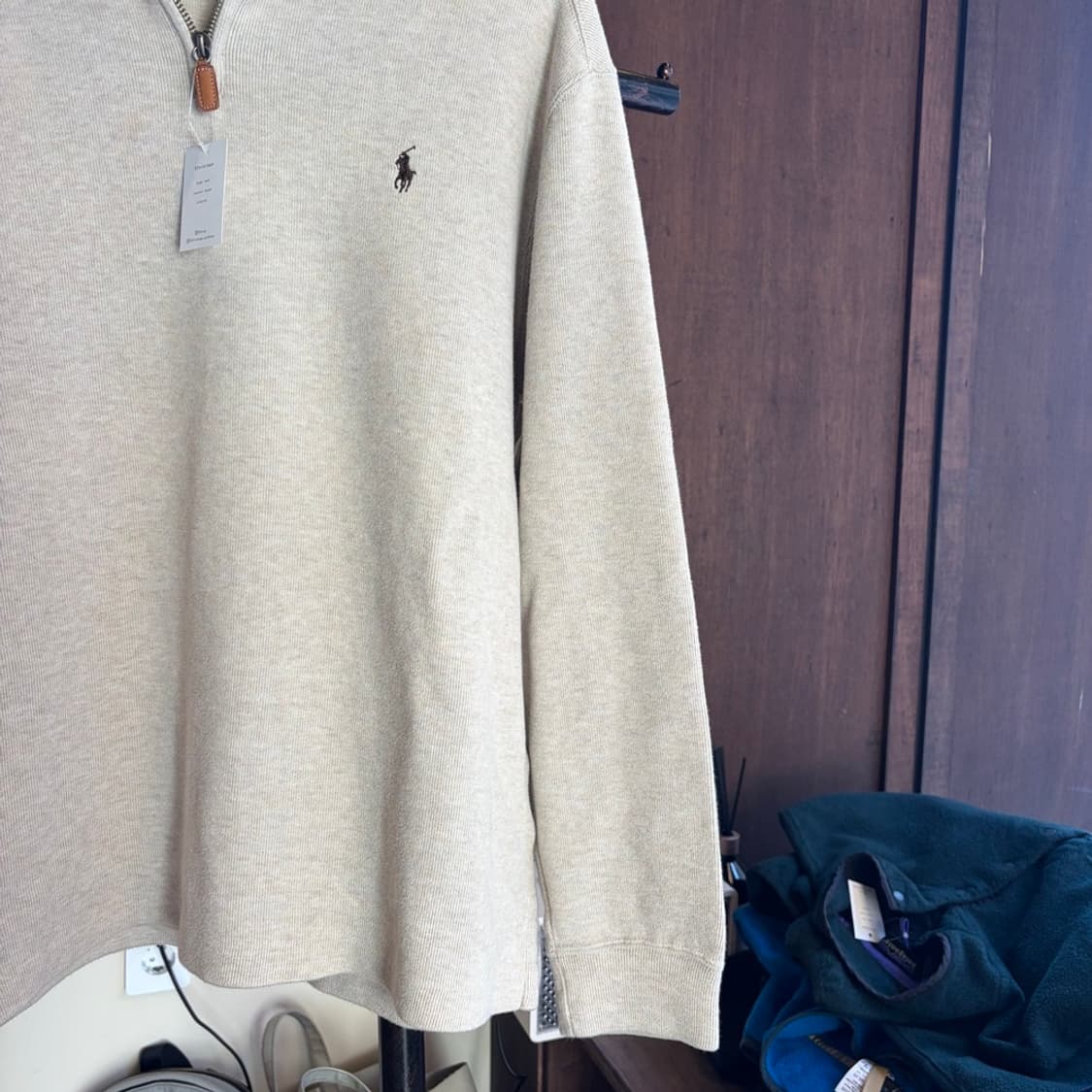 15761 - 폴로 랄프로렌 오트밀 반집업 니트 상품이미지4