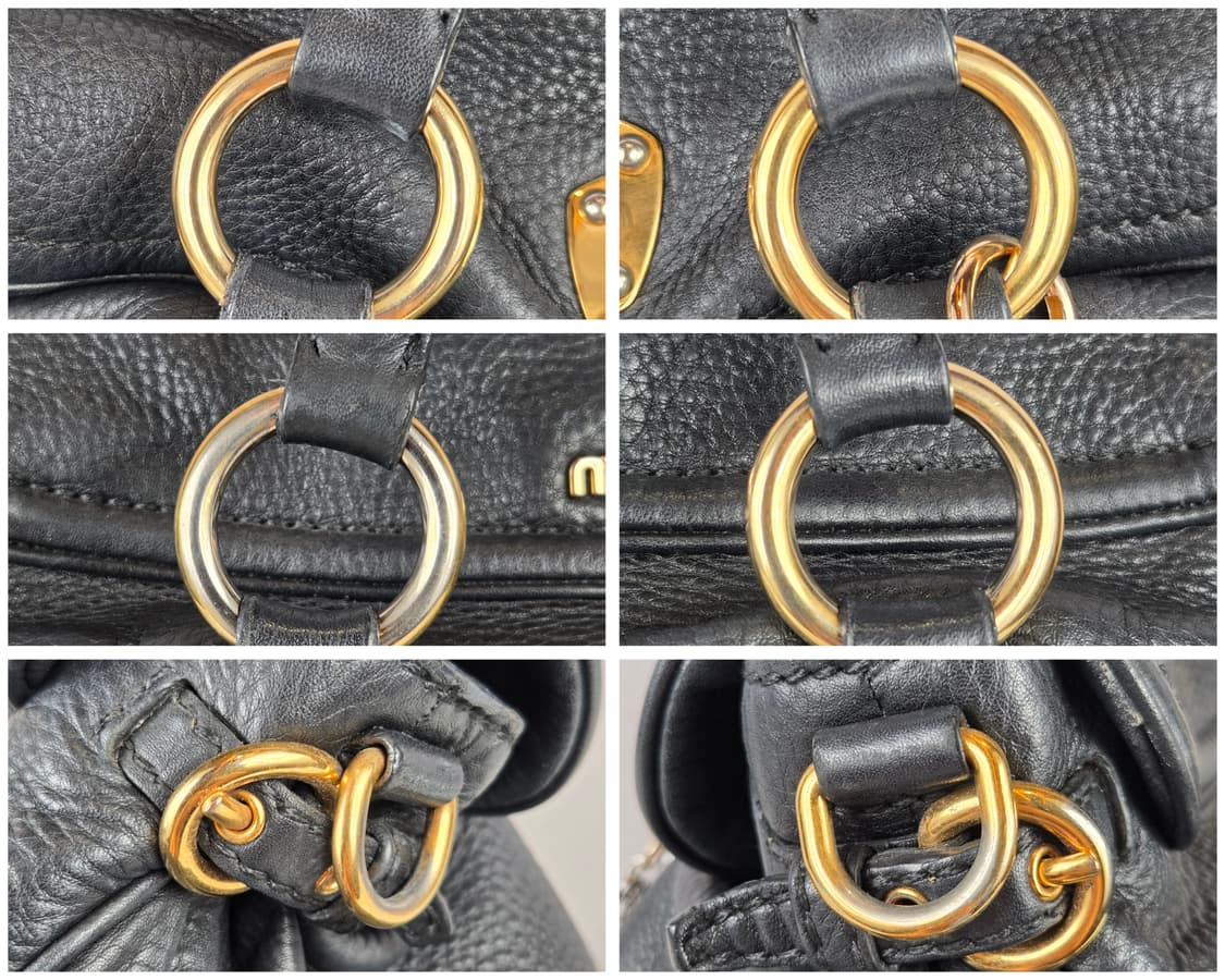 miumiu 미우미우 가죽 사첼백 토트백 가방 정품 블랙 상품이미지5