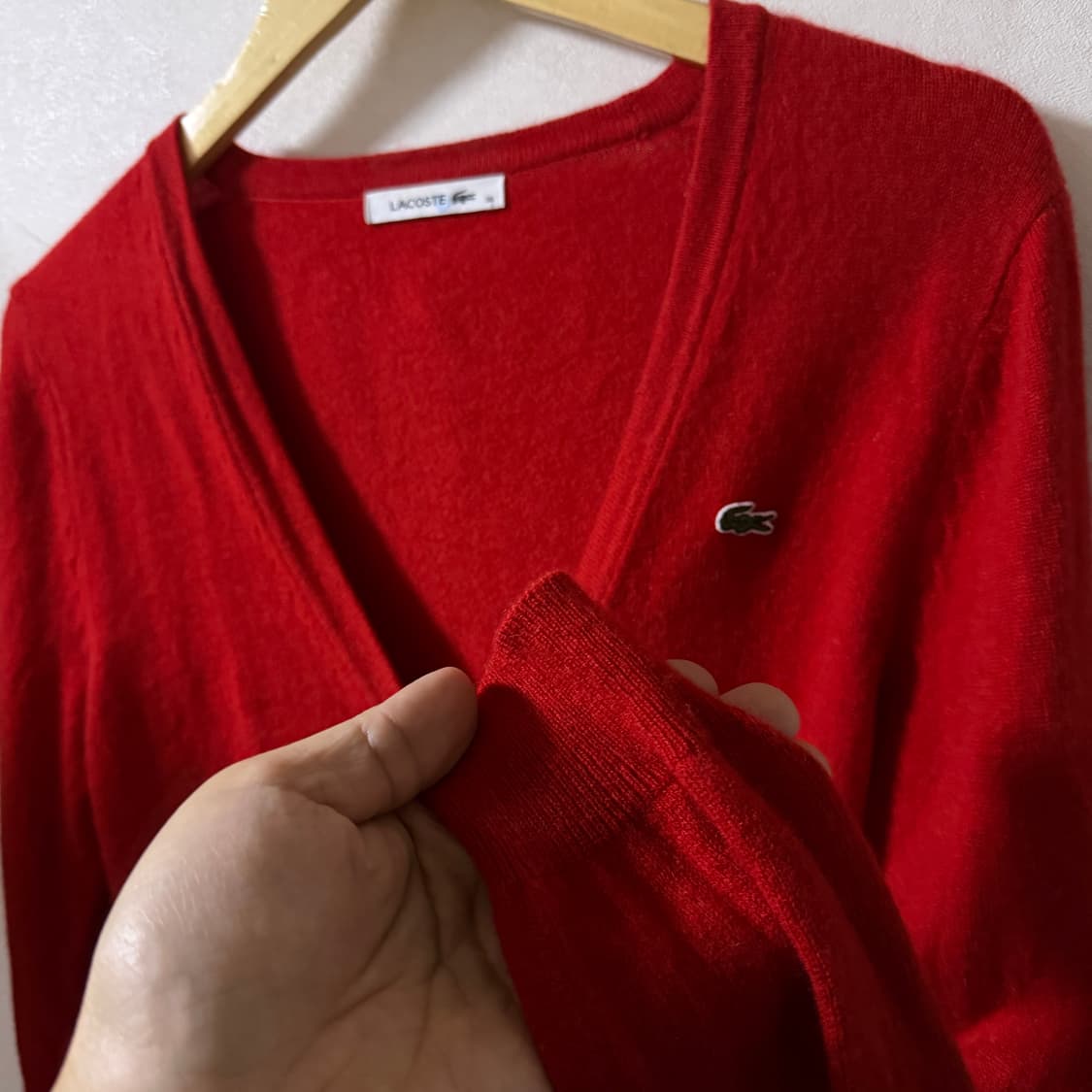 라코스테 여성 레드 캐시미어 가디건 36 (55정도) 상품이미지3