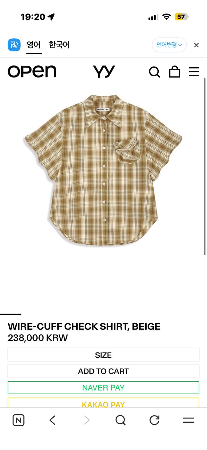 오픈와이와이 체크 셔츠 상품이미지1