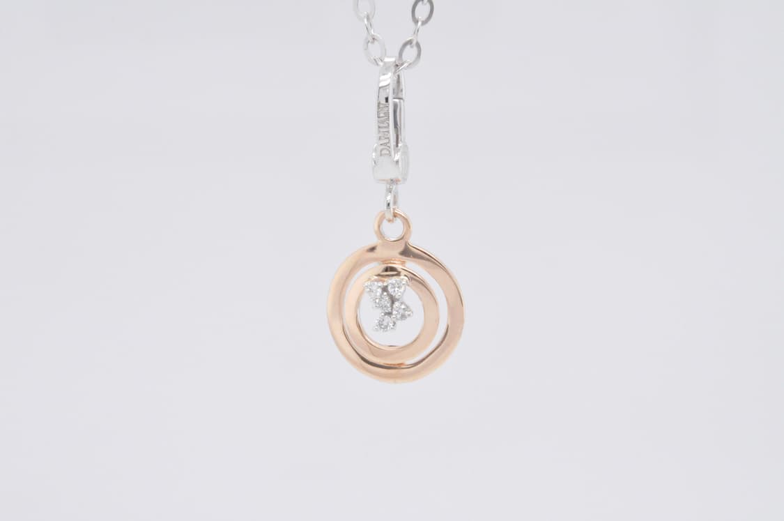 다미아니 소피아로렌 18K 화이트골드 핑크골드 천연 다이아 목걸이 펜던트 상품이미지3