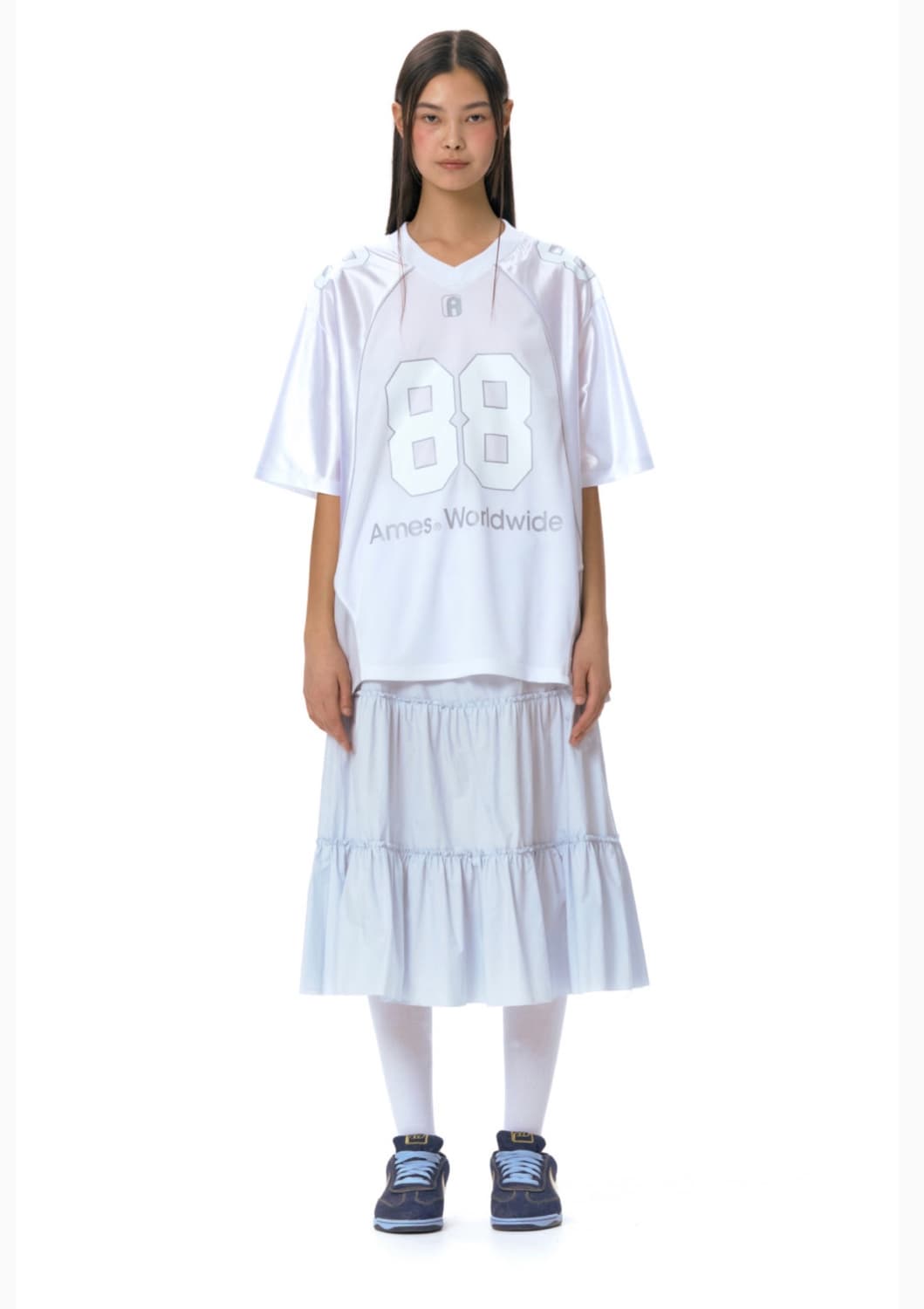 아메스 월드와이드 팔팔 풋볼 럭비 저지 반팔 화이트 상품이미지4