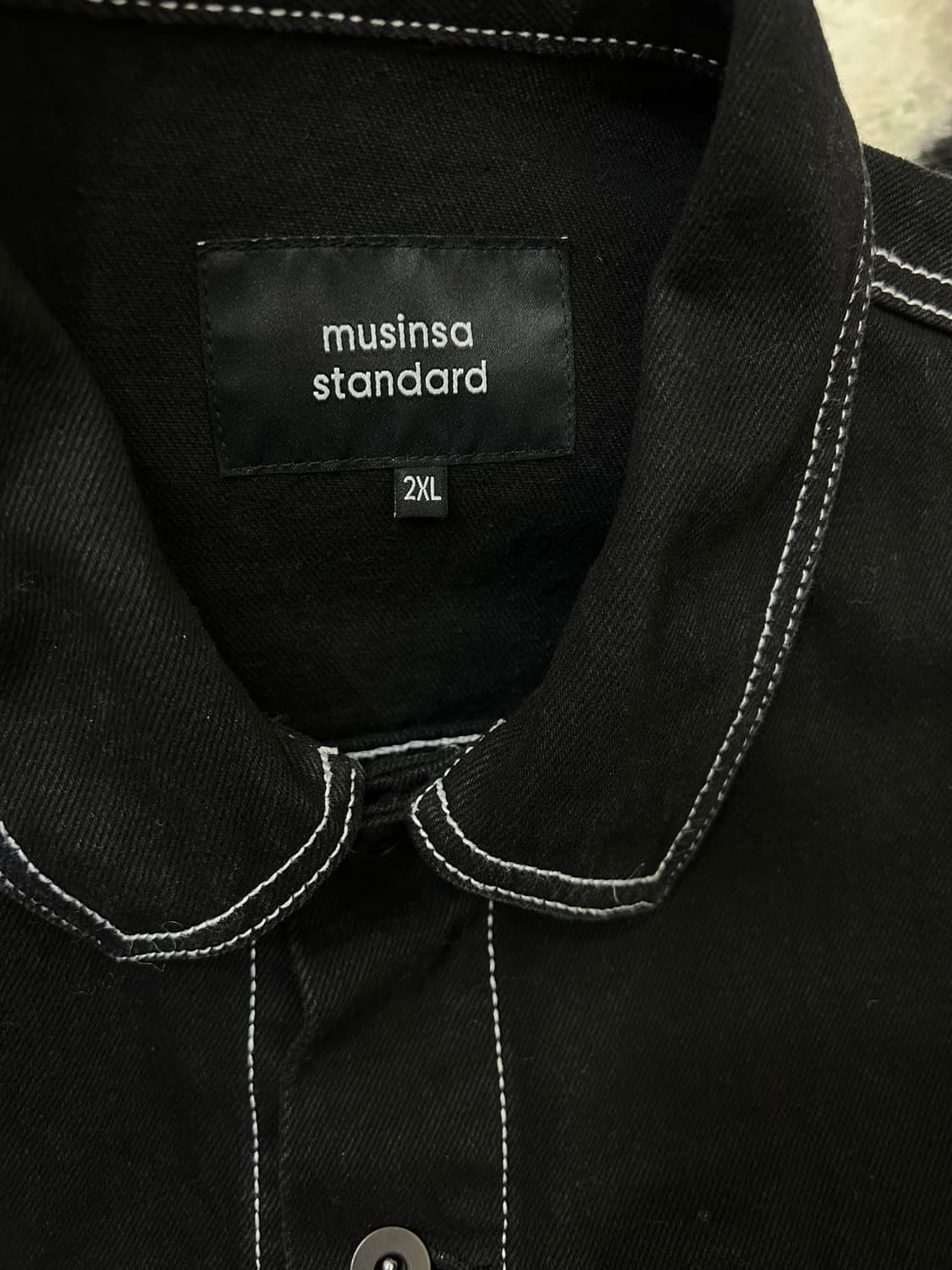 [2XL]무신사스탠다드 스티치 트러커 데님 자켓/블랙 상품이미지4