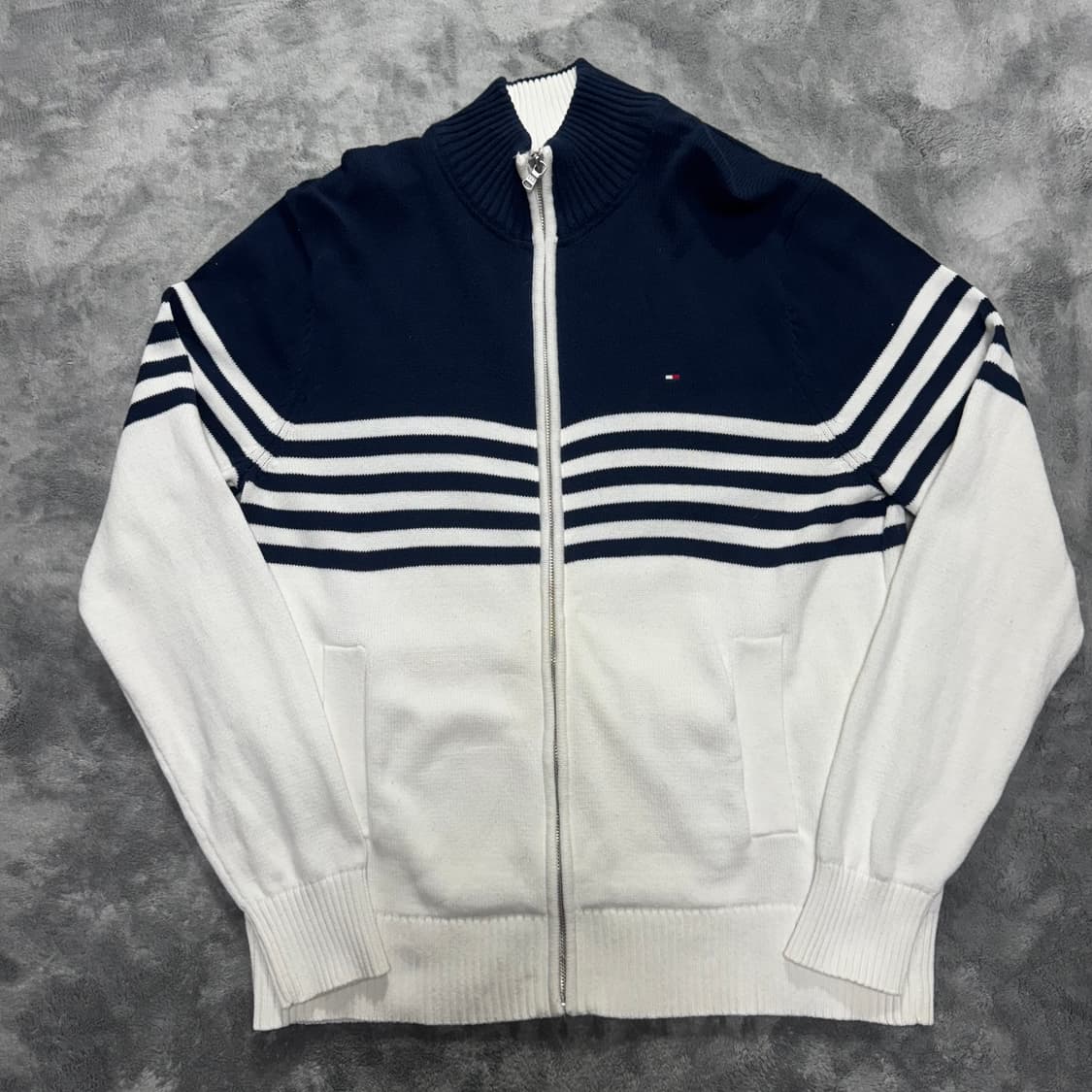 타미힐피거 스트라이프 니트 집업 L 상품이미지1