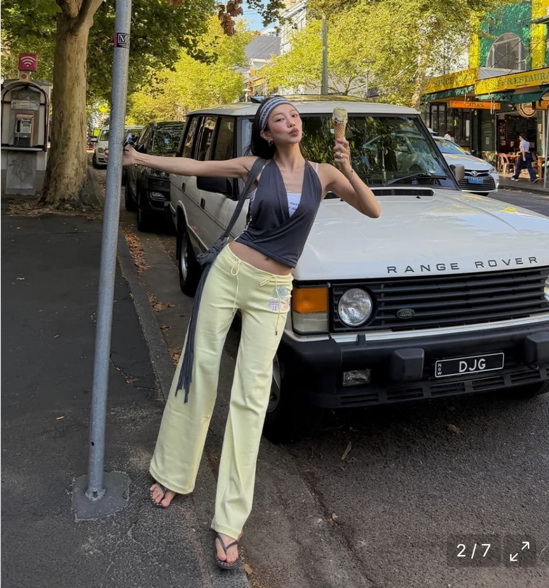 새상품) as if calie FLOWER APPLIQUE BOOTCUT 상품이미지4