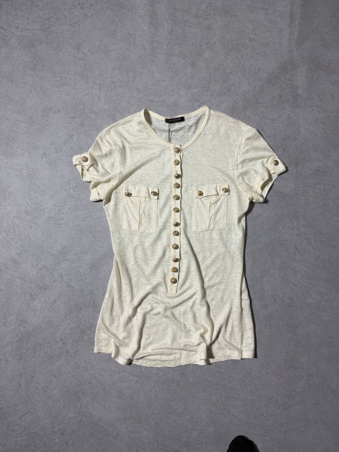 Balmain Button Henley Neck Tee 상품이미지2