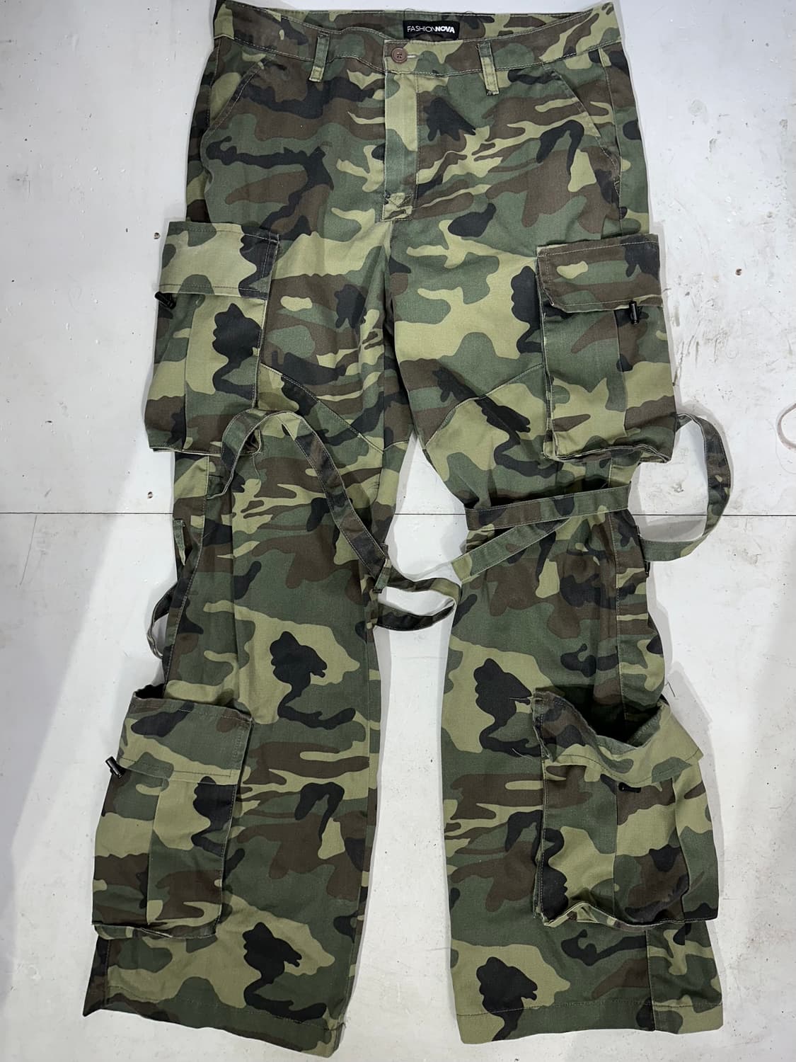 빈티지 카키 대장급 밀리터리 카모 와이드 건빵 바지 카고 팬츠  상품이미지4