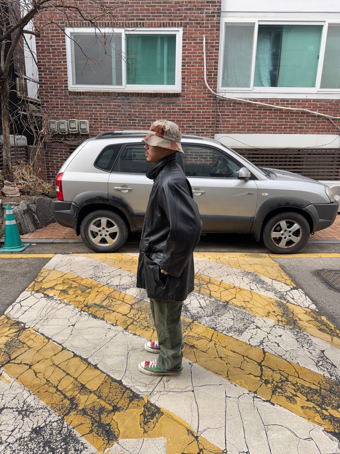 Vtg leather car coat 상품이미지10