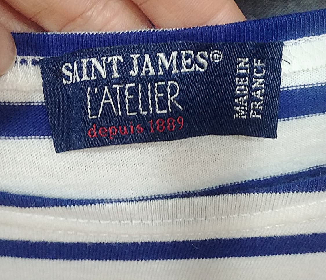 세인트제임스 레반트 모던 스트라이프 반팔 (화이트/블루, 여성 M) 상품이미지3