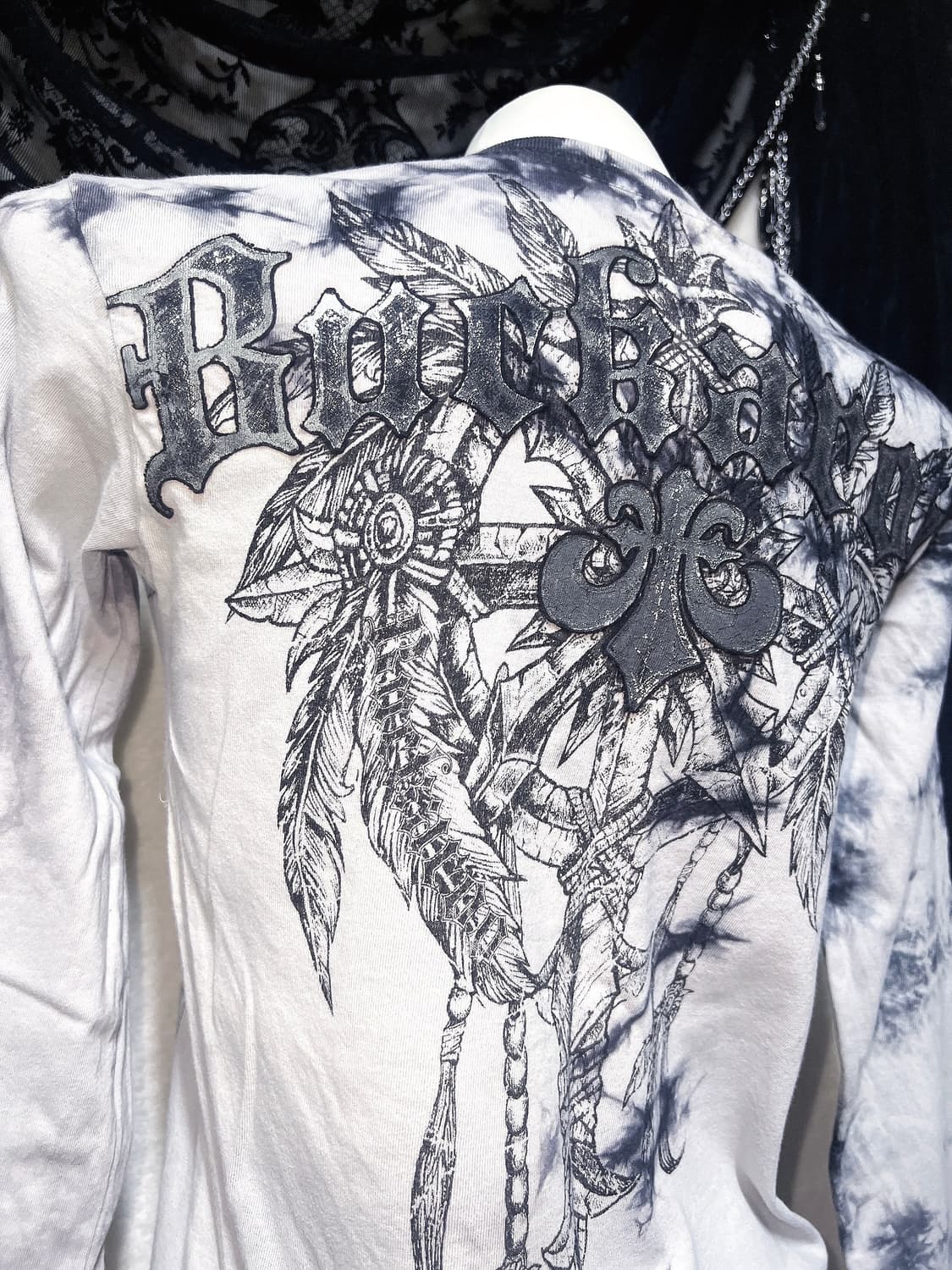 버커루 y2k 와투케 그런지 펑크 타이다이 3d 프린팅 롱슬리브 핀터 상품이미지7