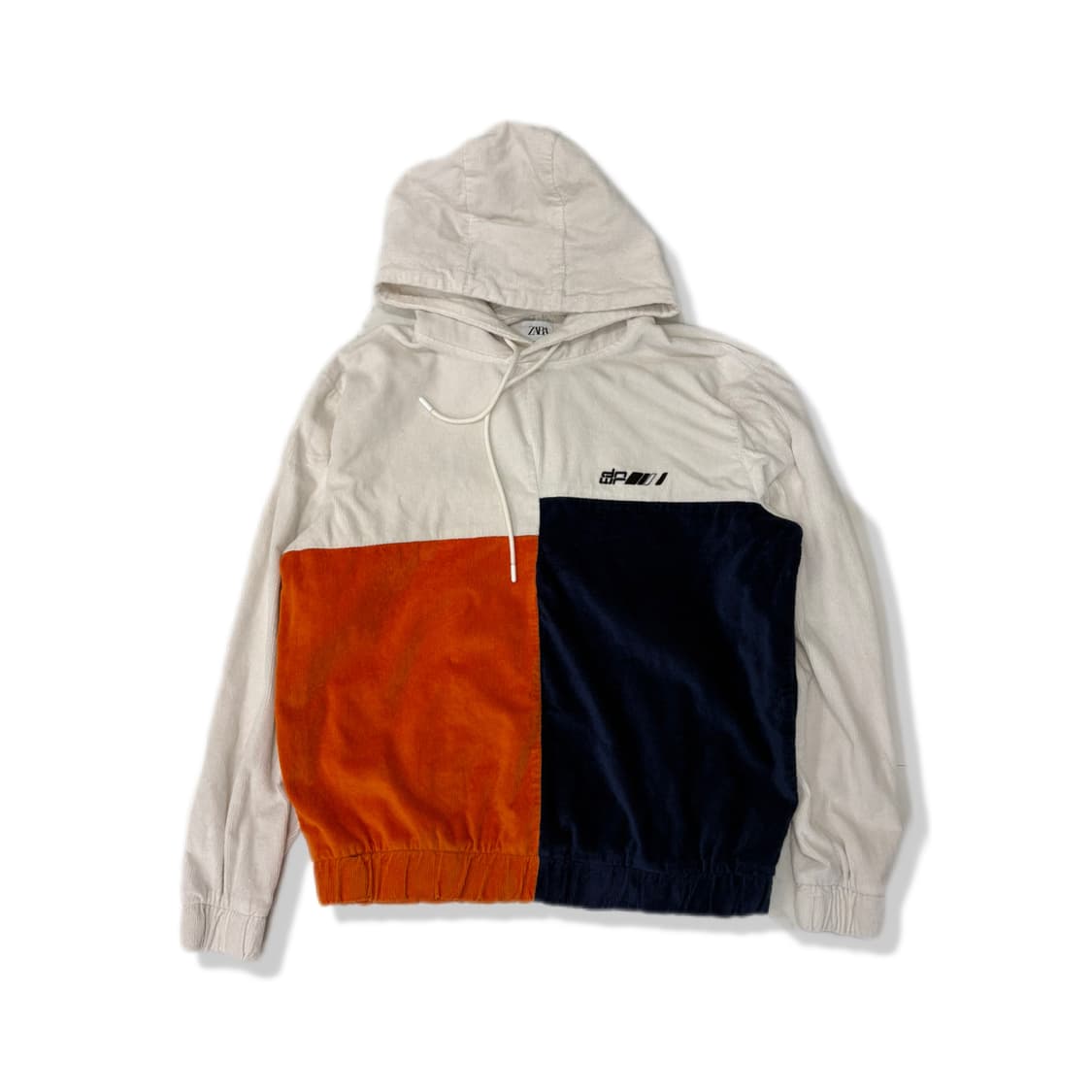 zara color block corduroy hoodie 상품이미지1