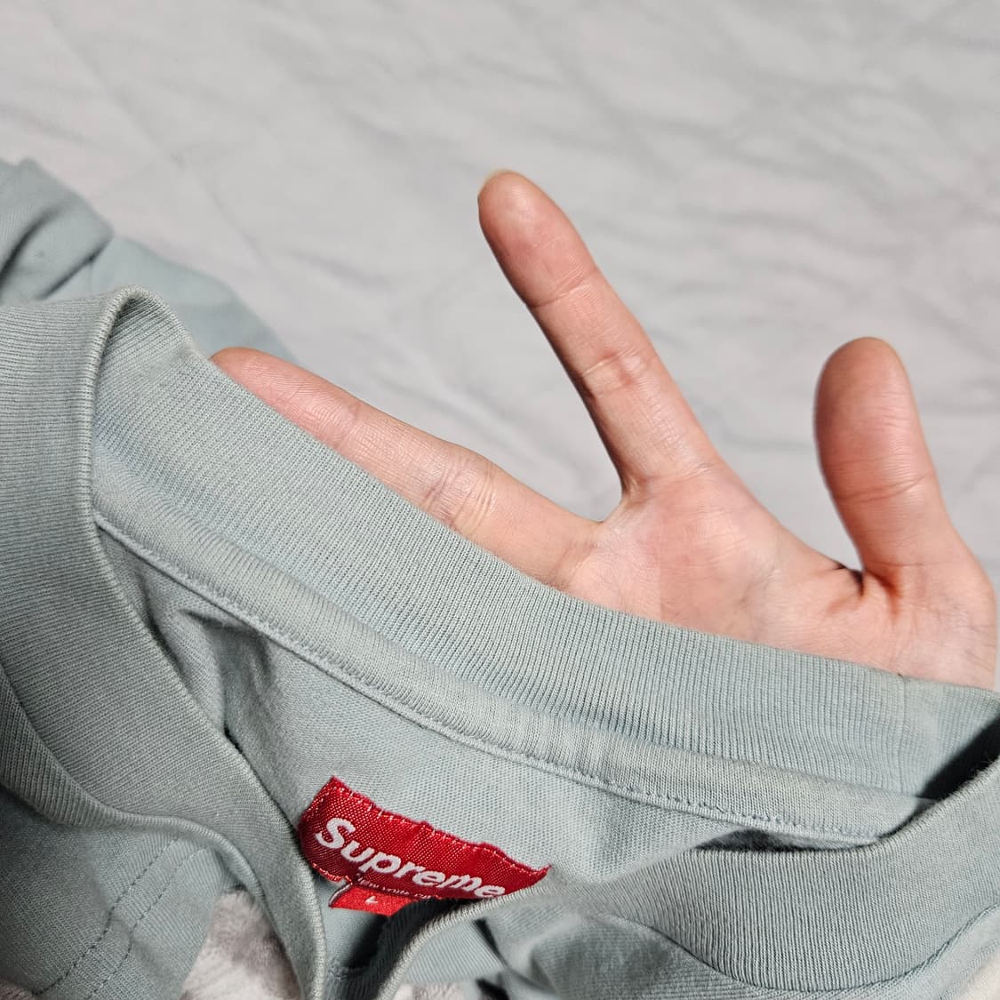 슈프림 스몰박스 롱슬리브 티셔츠 L 라이트 블루 상품이미지6