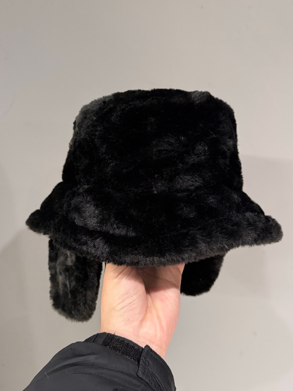 JPN 귀도리 블랙 퍼 버킷햇  상품이미지2