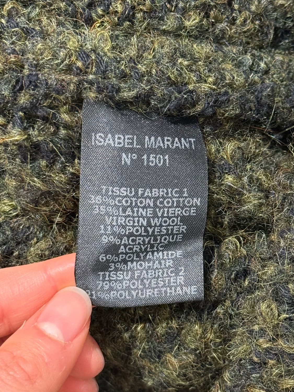 이자벨마랑 에뚜왈 딥 그린 부클 니트 코트 상품이미지8