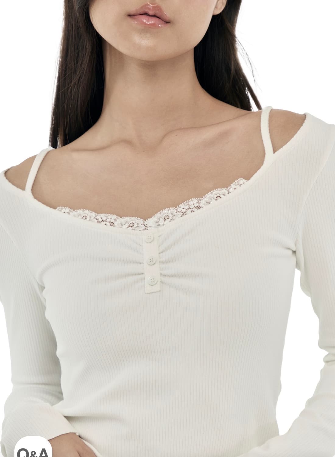 클리시어 밀크쉐이크 레이스 버튼탑 상품이미지7