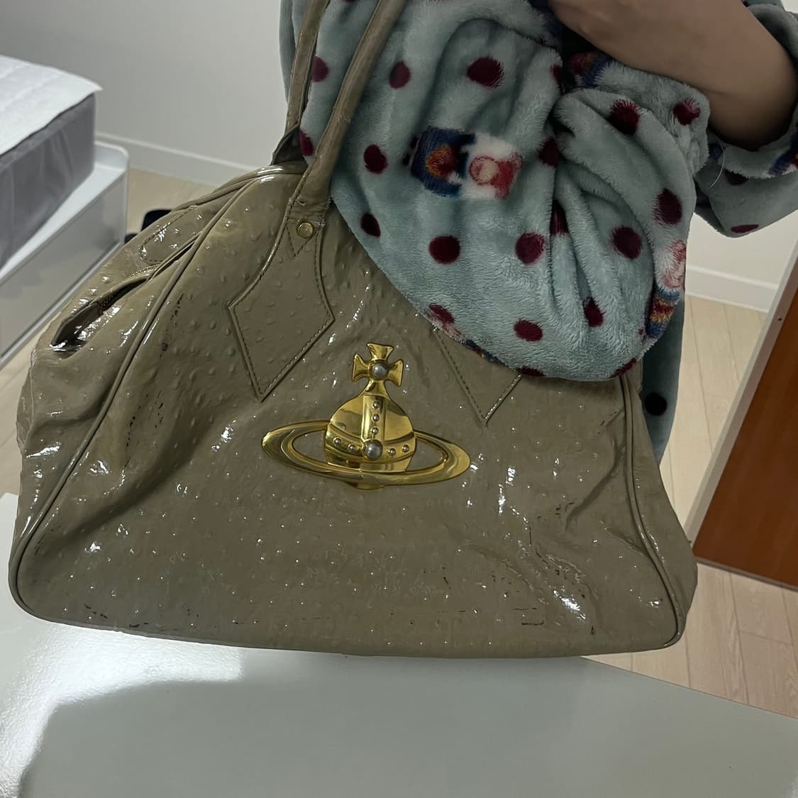 비비안웨스트우드 빈티지 빅 숄더백 아이보리 상품이미지9