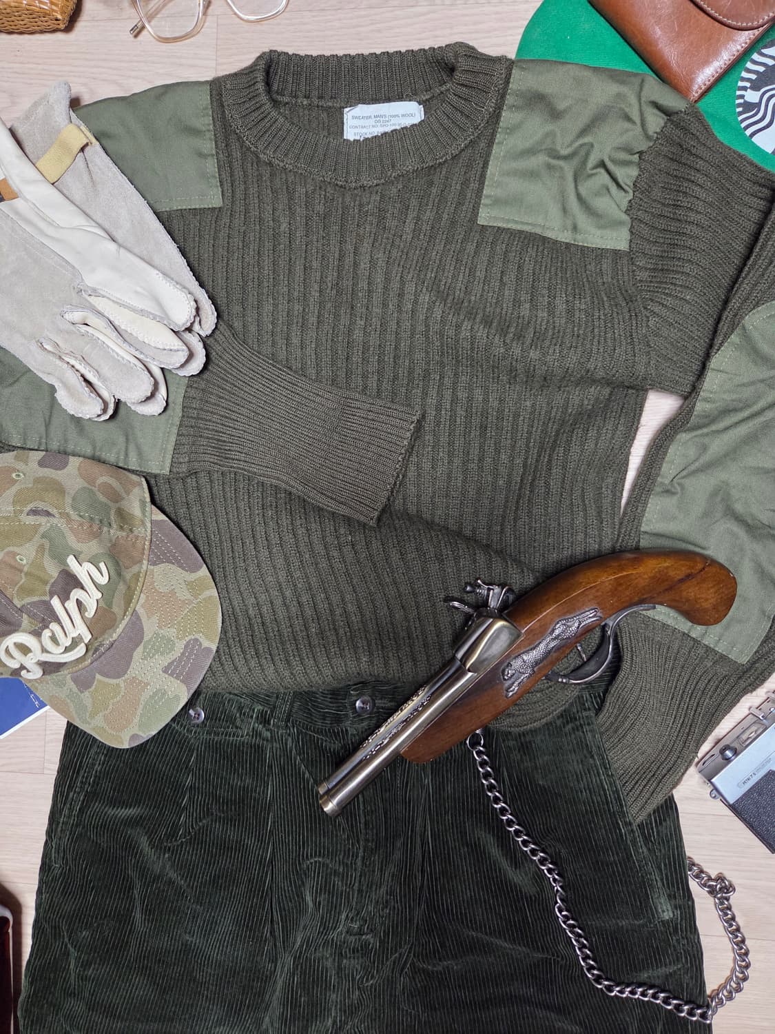 (새상품)POLO RALPH LAUREN 카키 그린 팬츠 면바지 슬랙스 상품이미지6