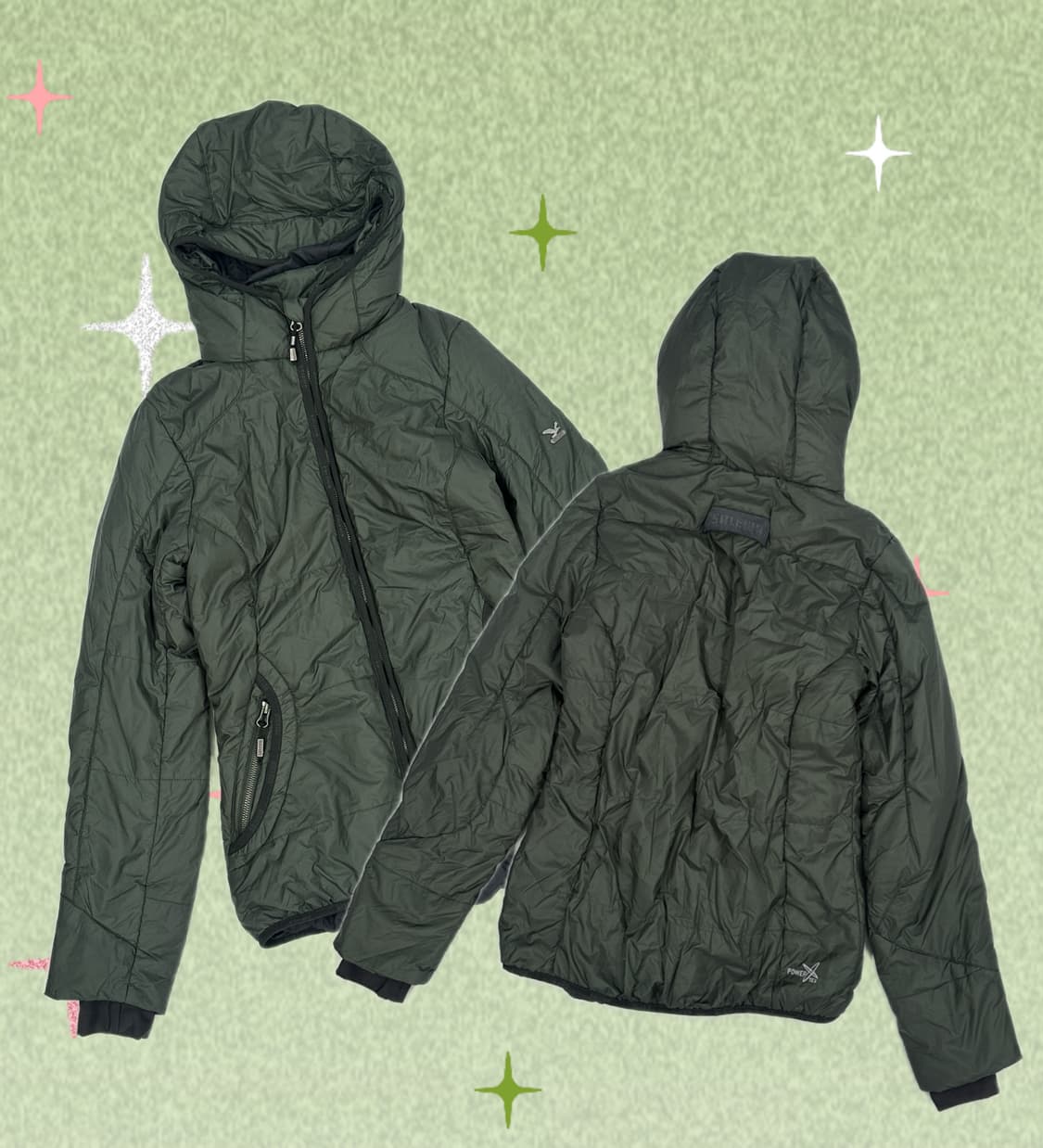 살레와 1935 카키 그린 패딩 그런지 히피 에스닉 아우터 빈티지 상품이미지1