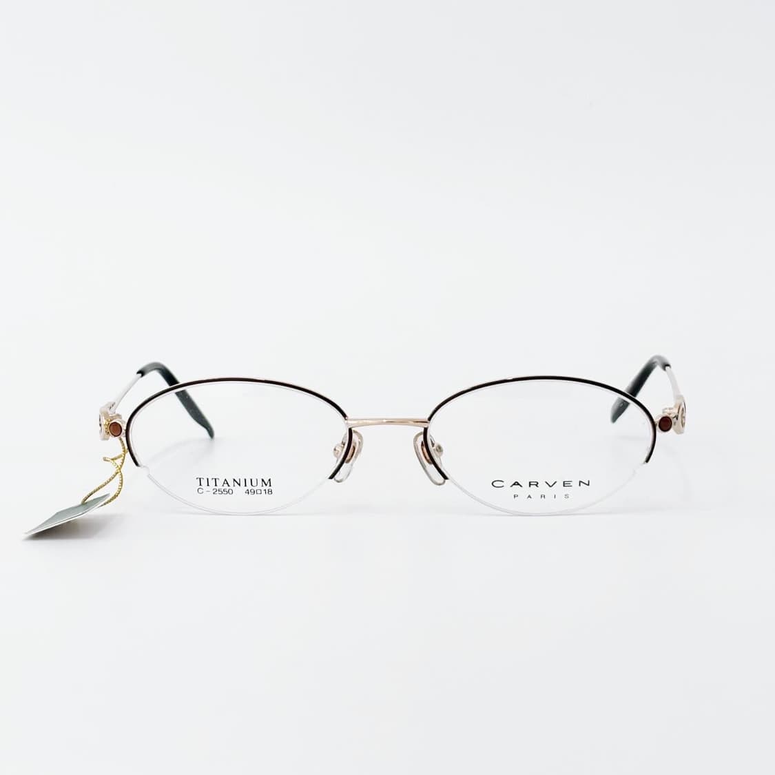 키지클럽 CARVEN 골드 링 스톤 반무테 데드스탁 빈티지안경 상품이미지3