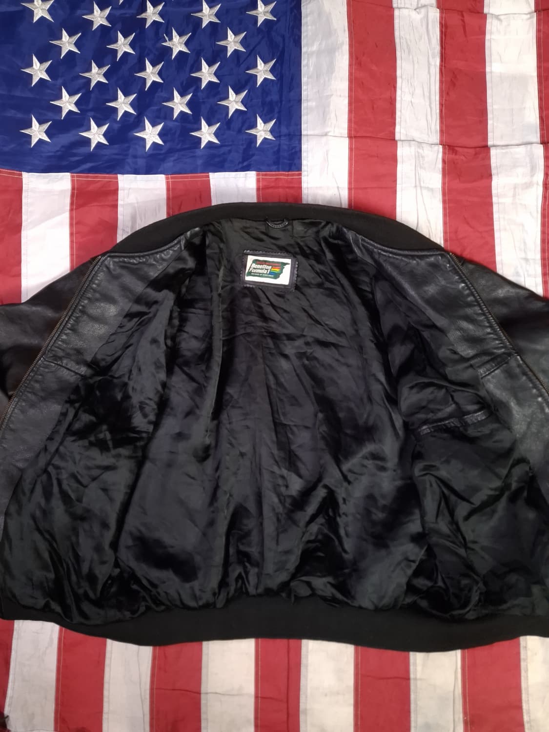 오리지날 80's 영국제조 베네통포뮬라 리얼레더 MA-1 항공자켓 상품이미지10