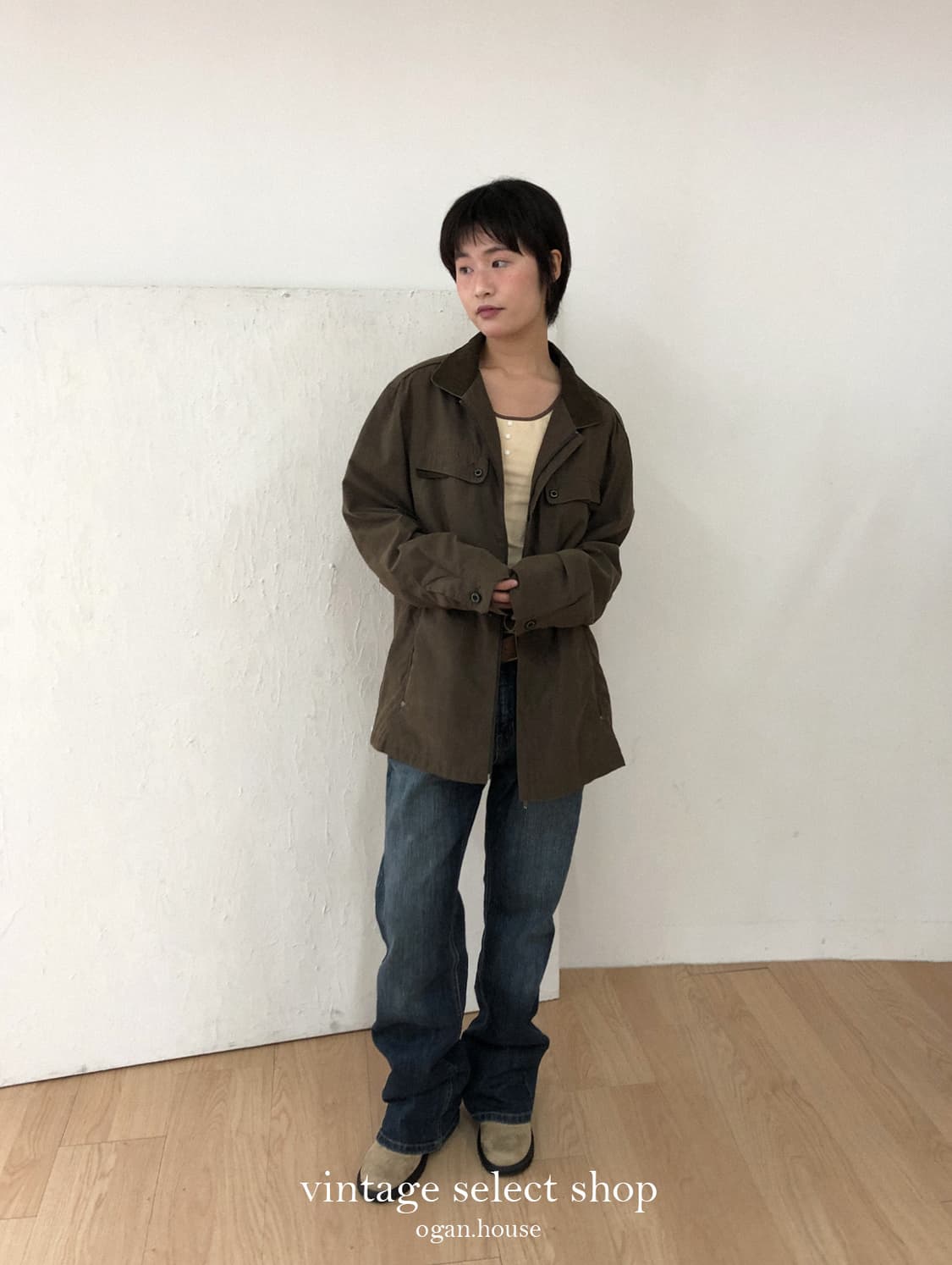 vintage brown minimal jacket(unisex) 상품이미지3