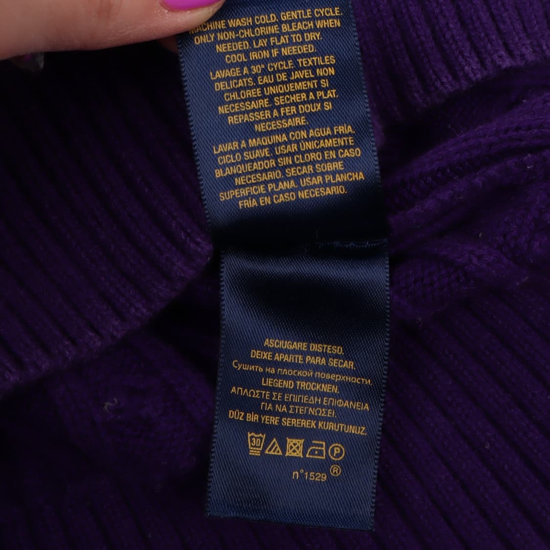 폴로 랄프로렌 퍼플 버튼업 케이블 니트 상품이미지10