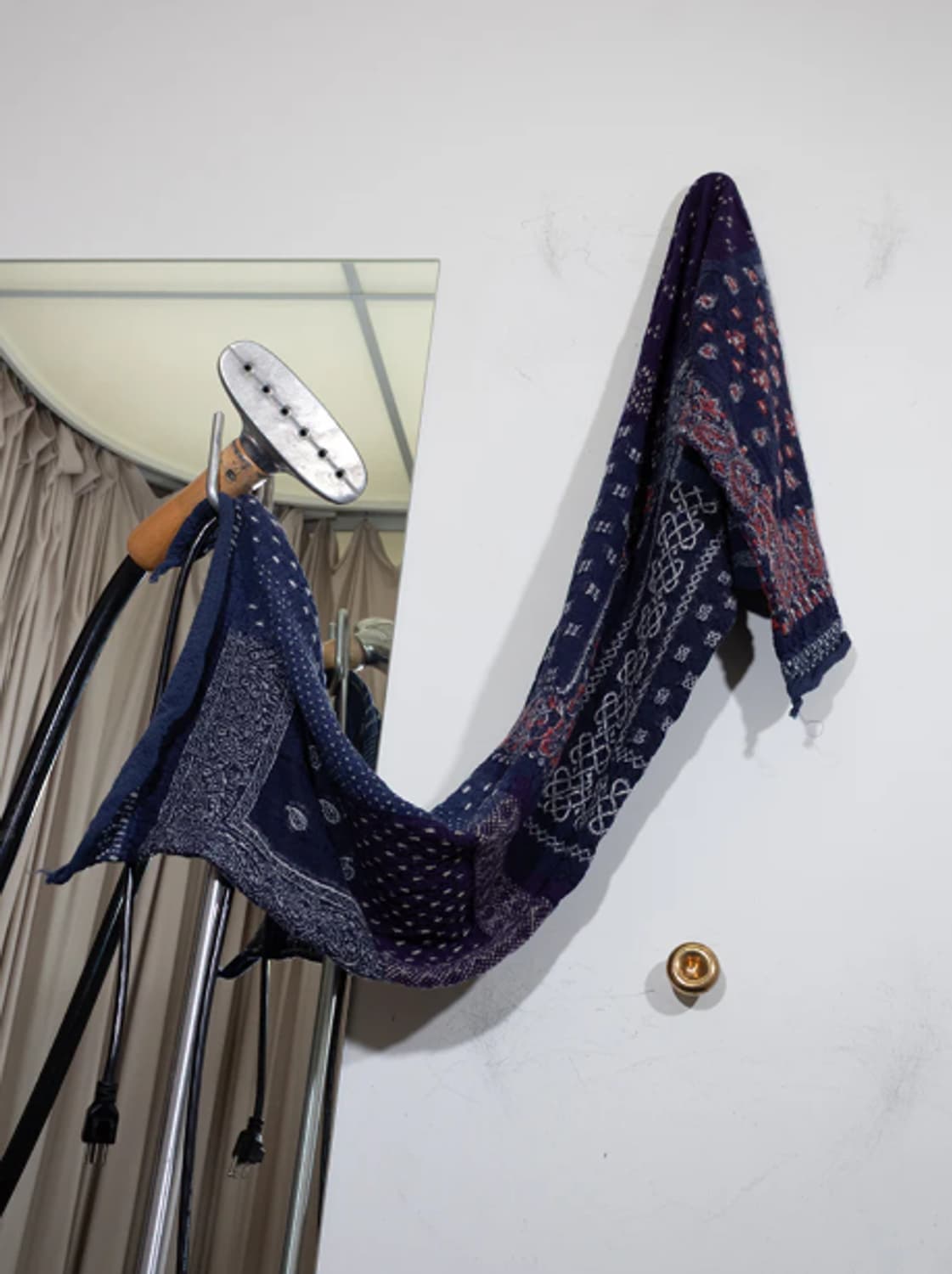 캐피탈 펠티드 울 반다나 패치워크 머플러 네이비 상품이미지2