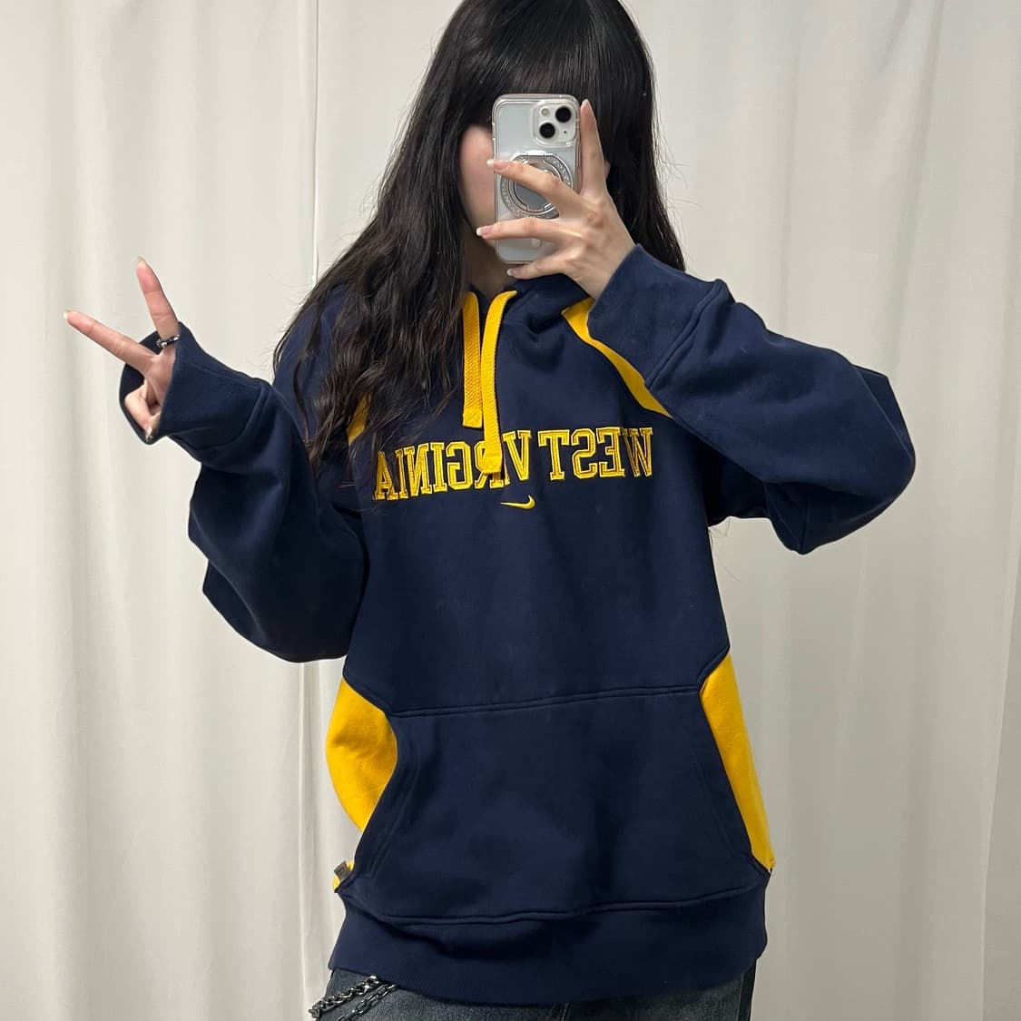 Nike West Virginia 90s navy hoodie 상품이미지2