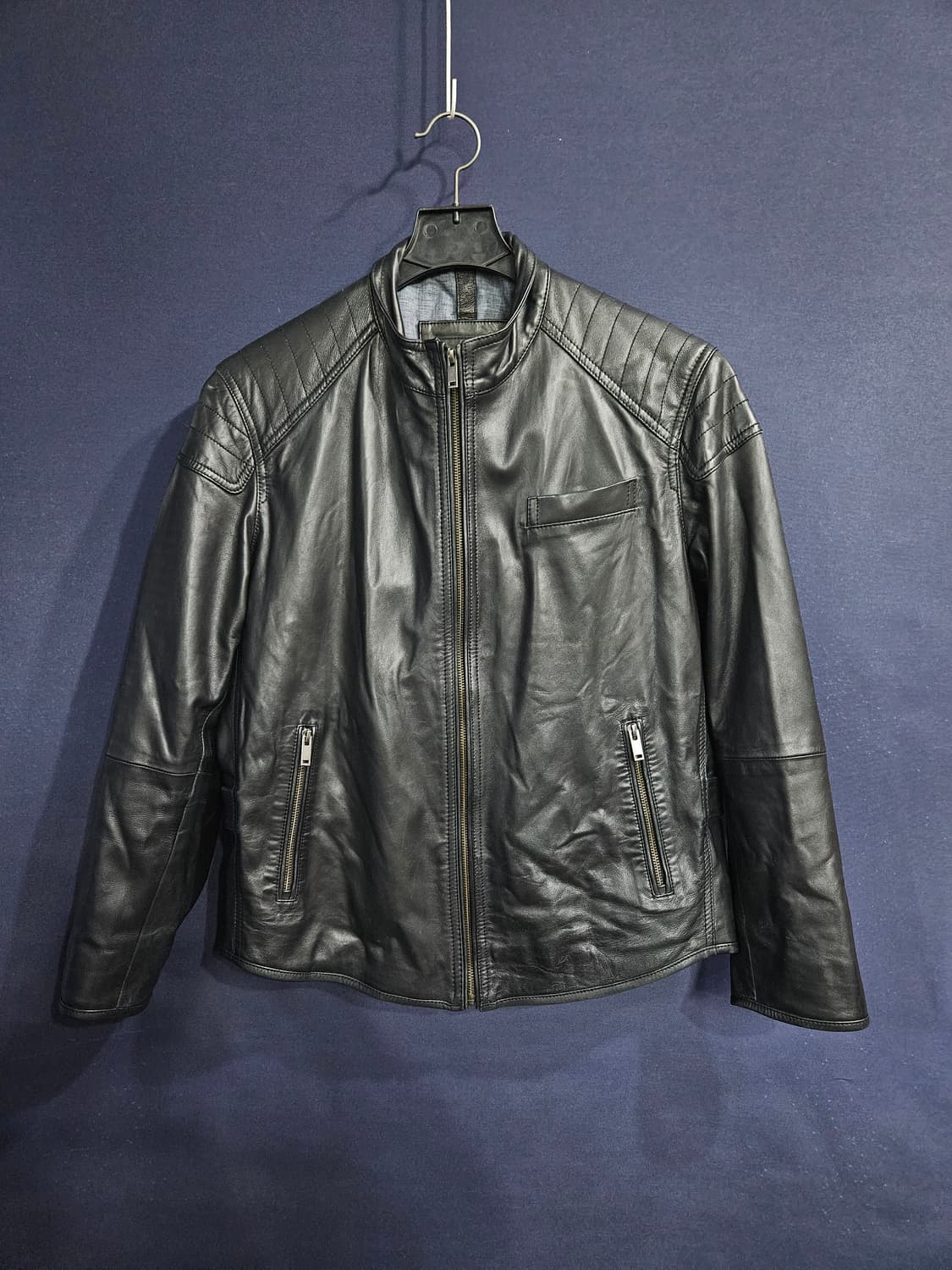 워모 블랙 남성 슬림핏 100 양가죽 자켓  상품이미지1