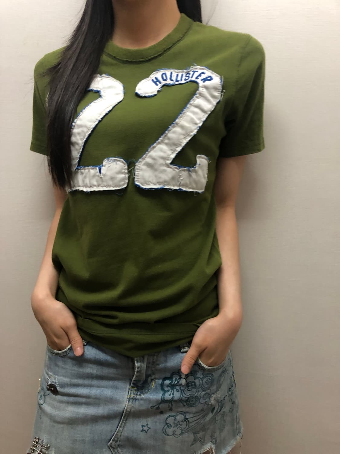 빈티지 홀리스터 카키 티셔츠 상품이미지5