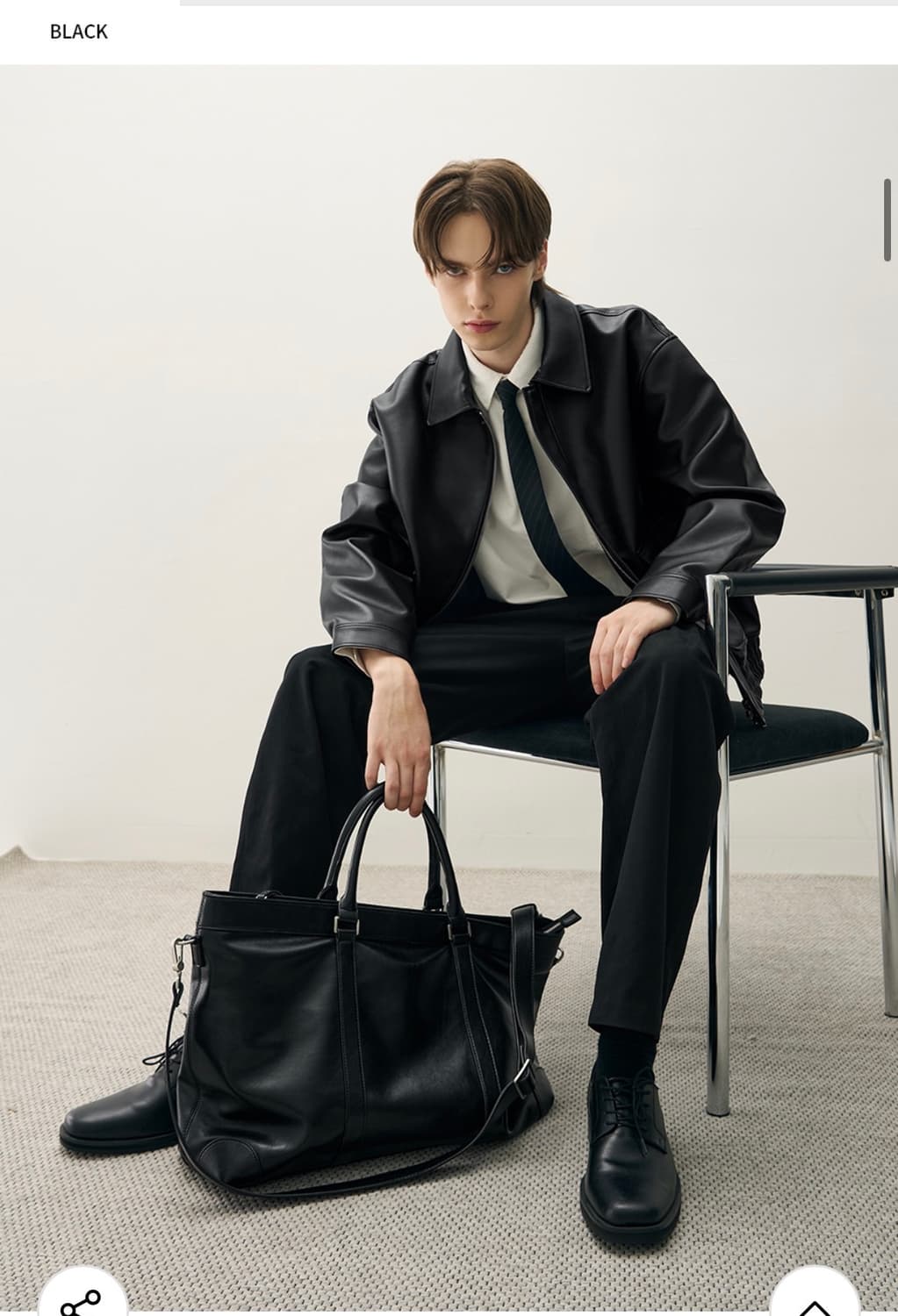 (새상품) 드로우핏 밴스 레더 크로스 토트백 [BLACK] 판매 상품이미지3