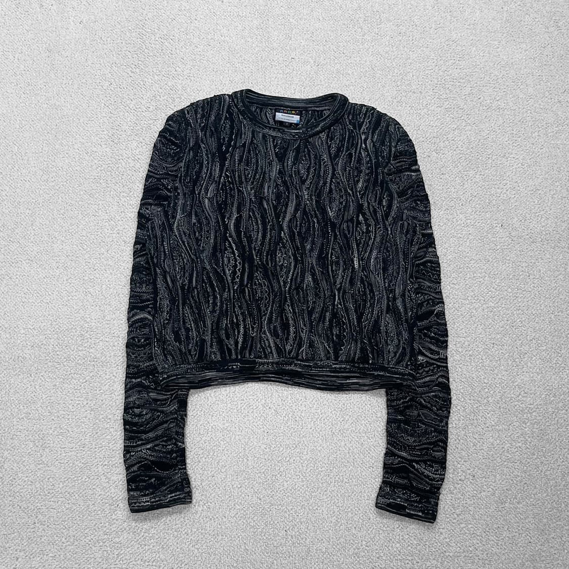 쿠지 Coogi 케이블 라운드 니트 블랙 상품이미지1