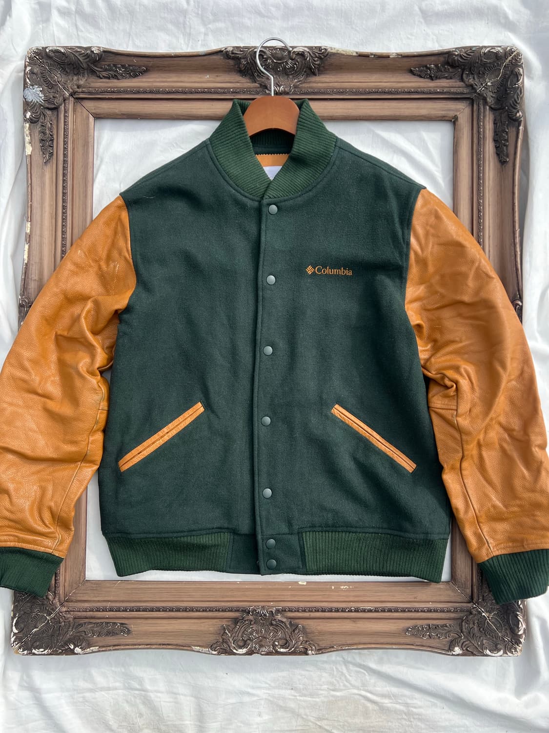 Columbia 레더 슬리브 바시티 자켓 (소가죽) 상품이미지1