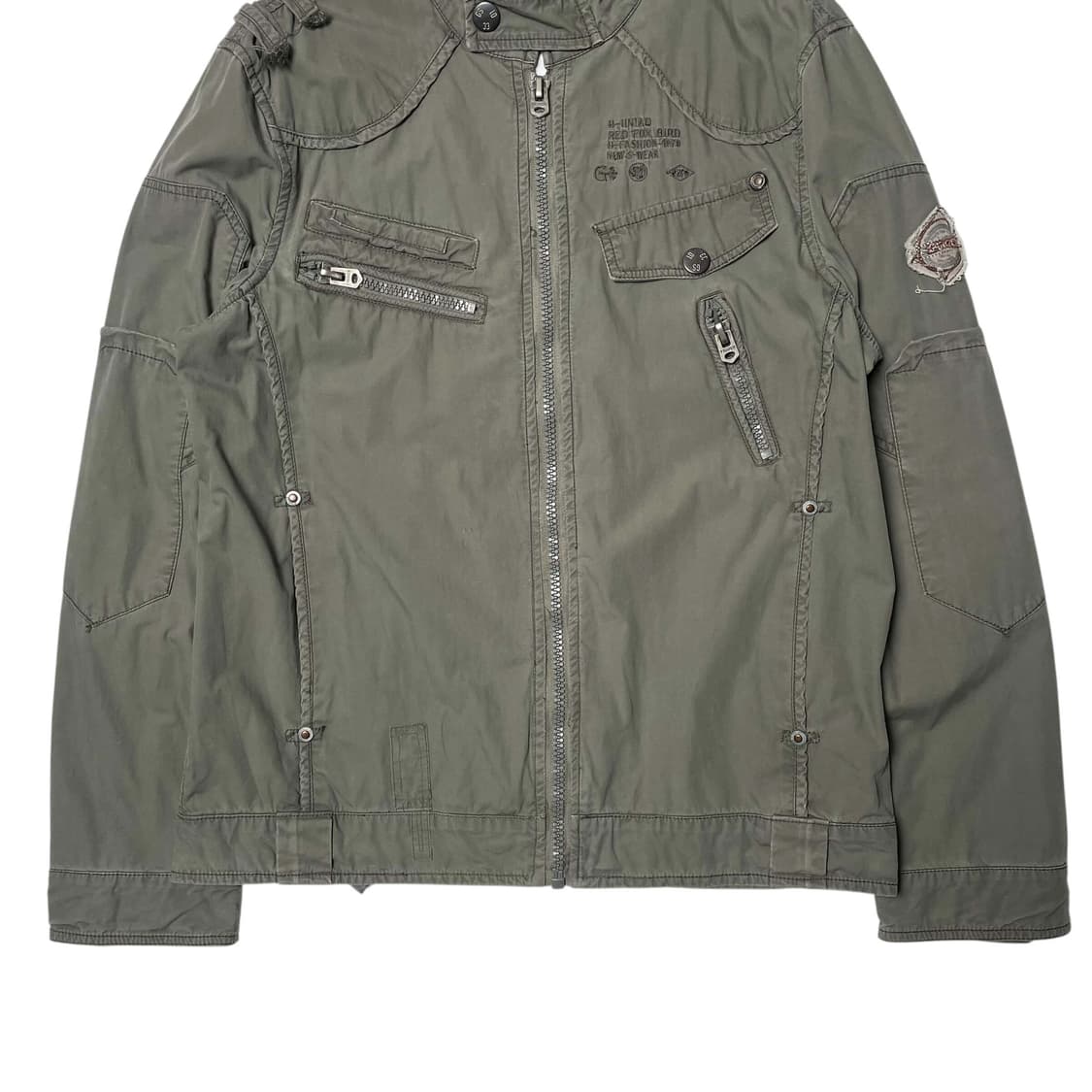 Vigour 카키 패치워크 집업 자켓 상품이미지4