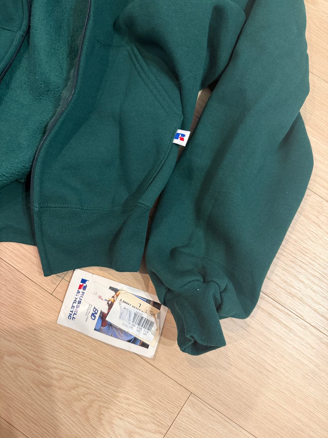 [L] 90s 러셀 후드 집업 데드스탁 그린 상품이미지6