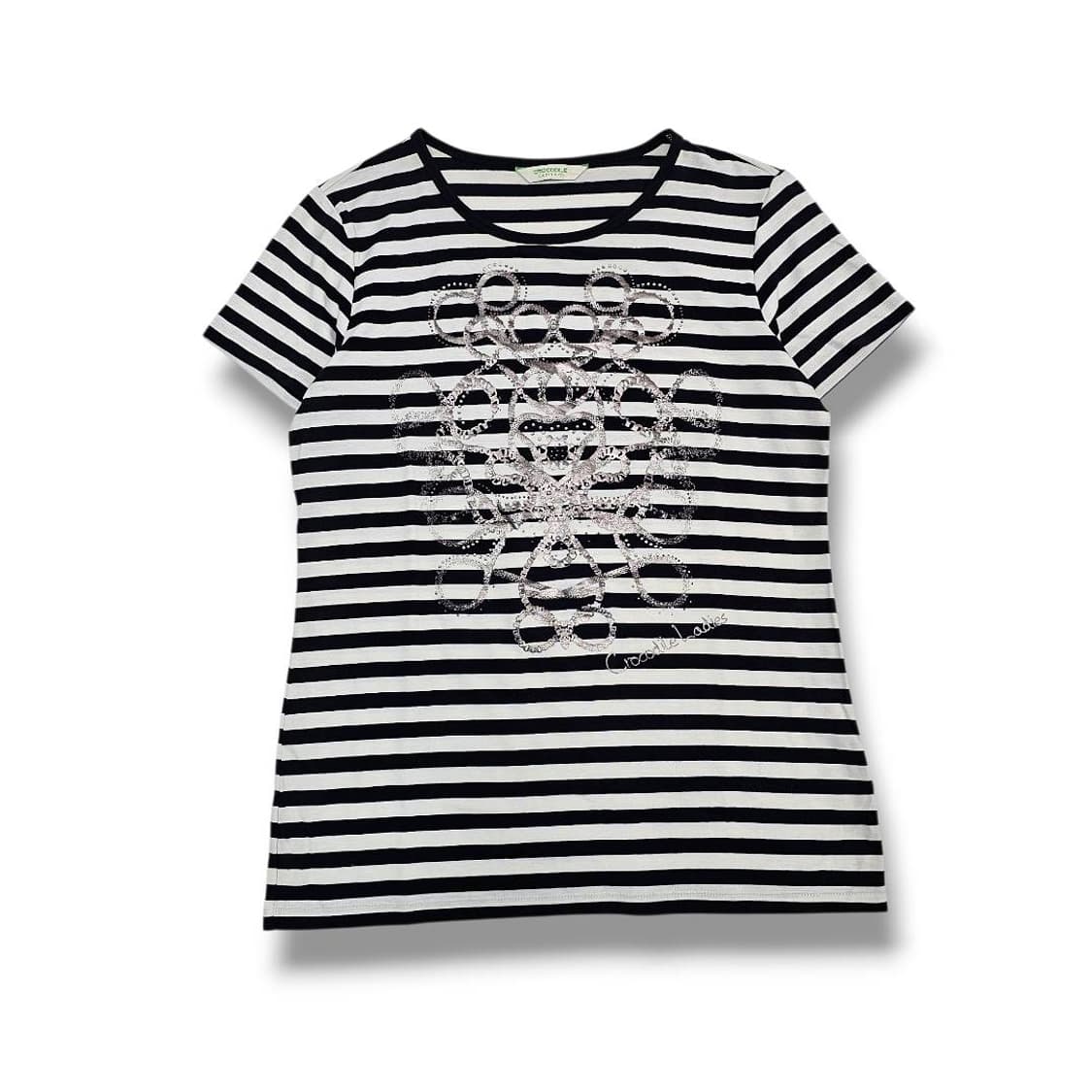  Crocodile Ladies 비즈 스트라이프 티셔츠 상품이미지1