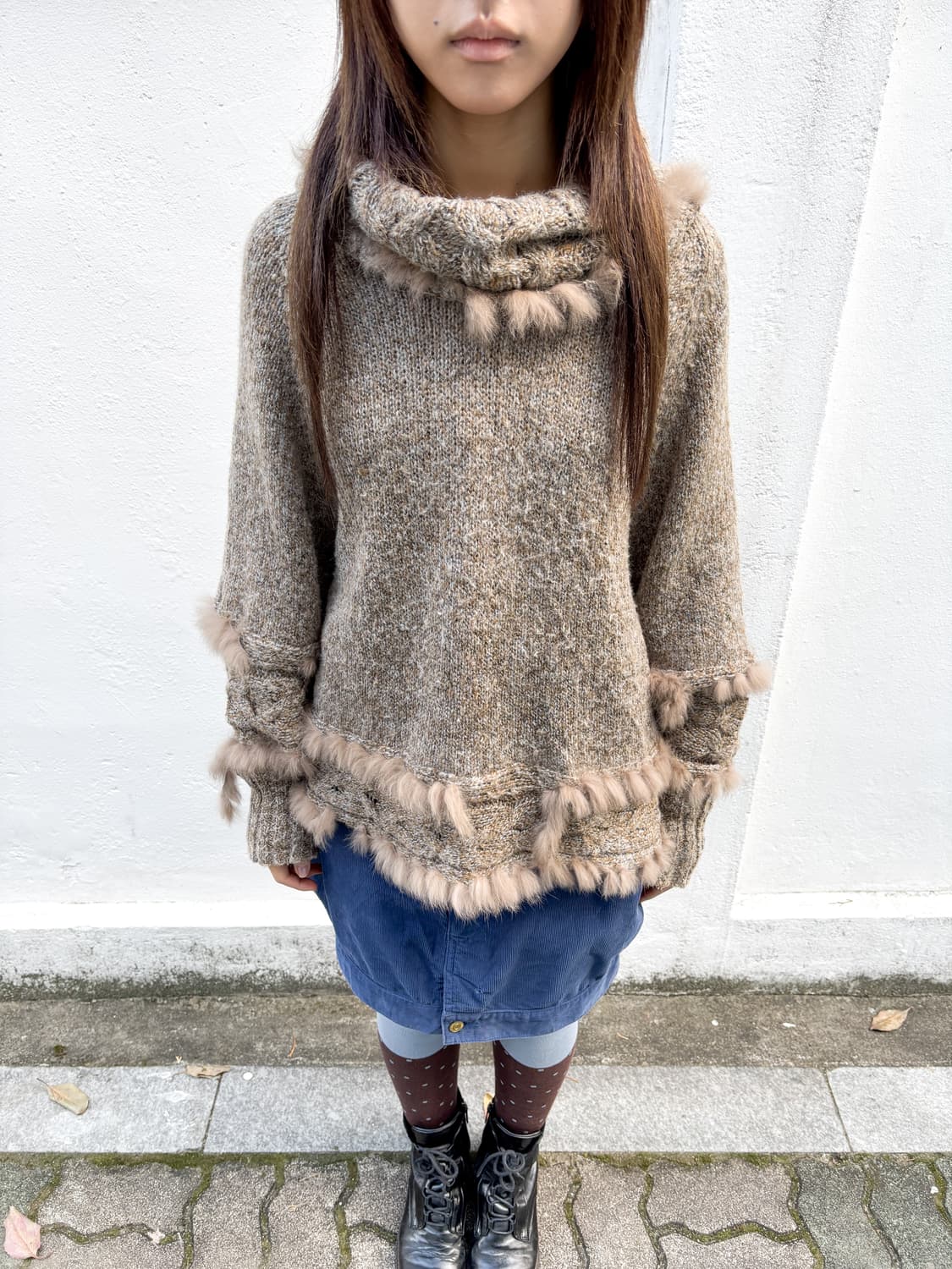 빈티지 판초 울 니트 상품이미지1