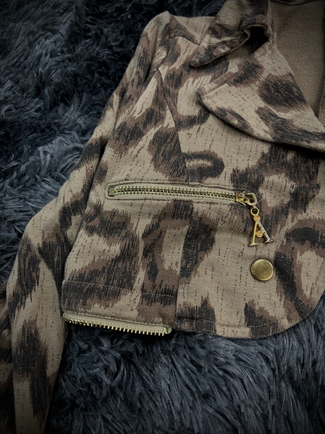 ANZU 레오파드 크롭 지퍼 디테일 자켓 상품이미지4